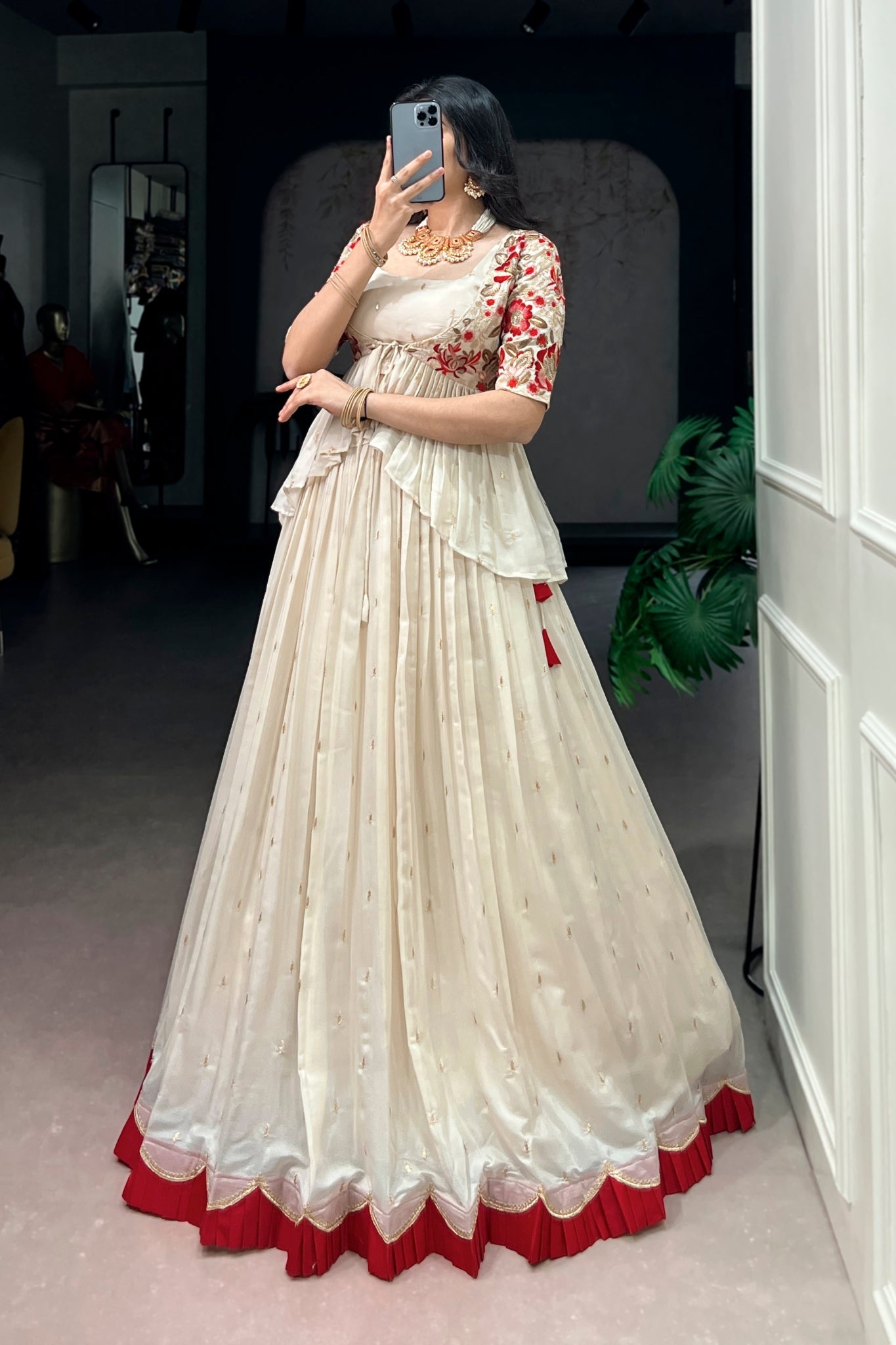 Peplum Style Designer Lehenga Choli With Koti