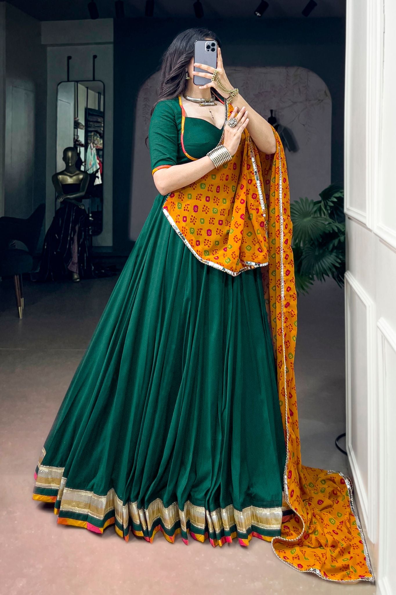 Raasrang Navratri Designer Soft Chinon Lehenga Choli With Bandhani Print Georgette Dupatta