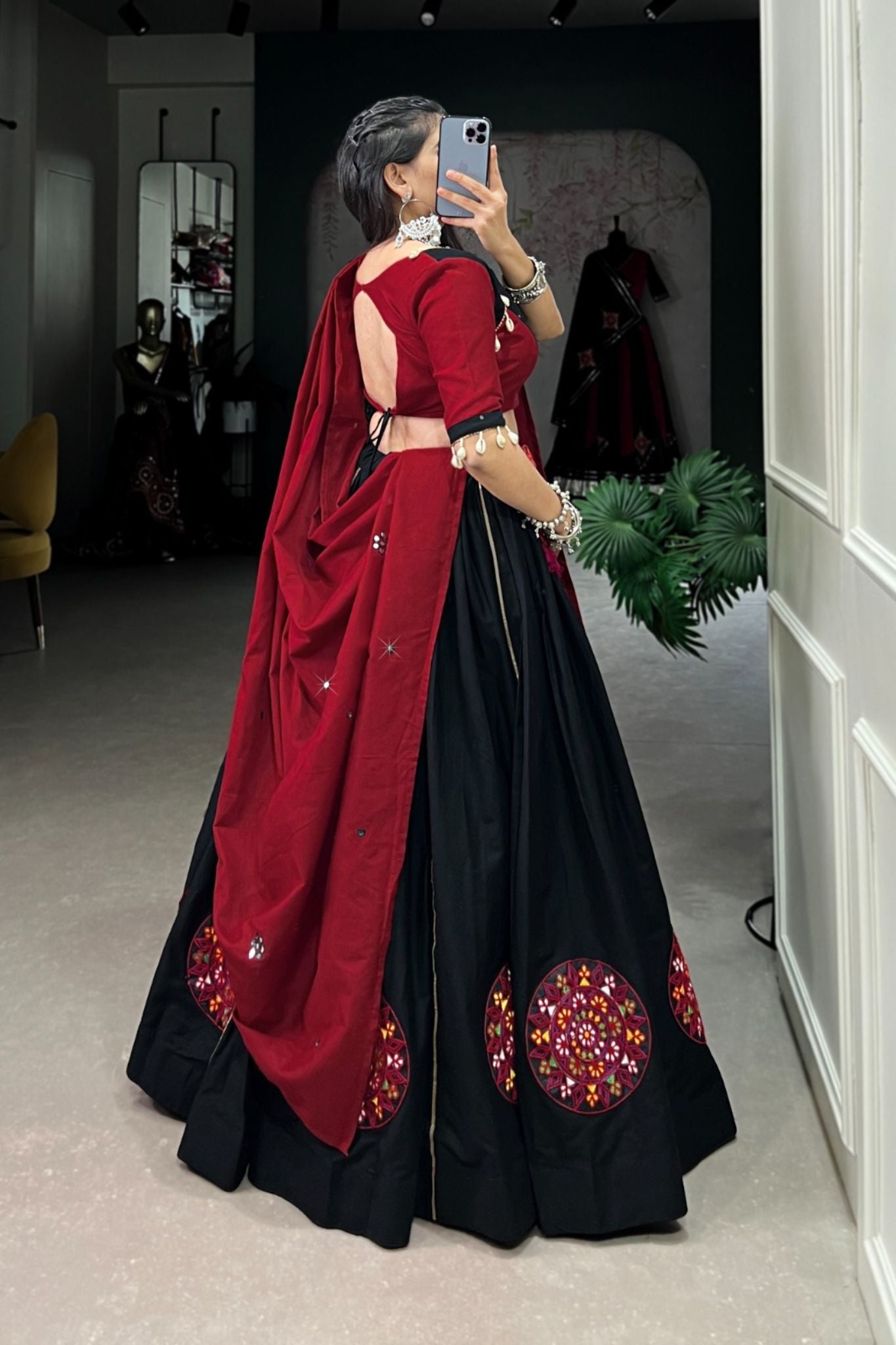 Gamthi Work Pure Cotton Navratri Lehenga Choli