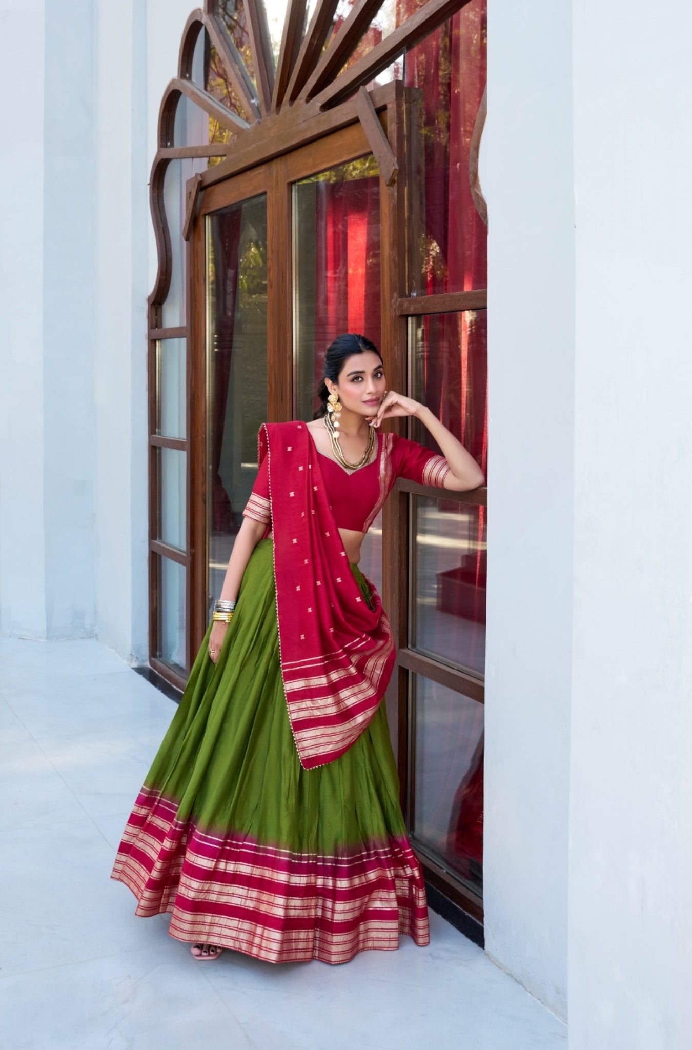Beautiful Pure Chanderi Stunning Lehenga Choli