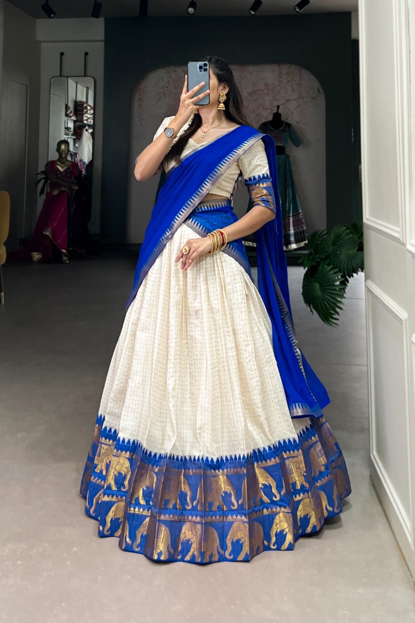 Kalyani Cotton Lehenga Choli Paired With Flowing Georgette Dupatta