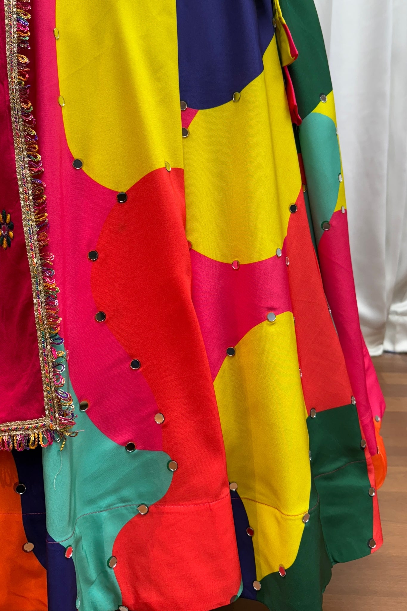 Beautiful Multi Color Designer Maslin Traditional Navratri Special Lehenga Choli