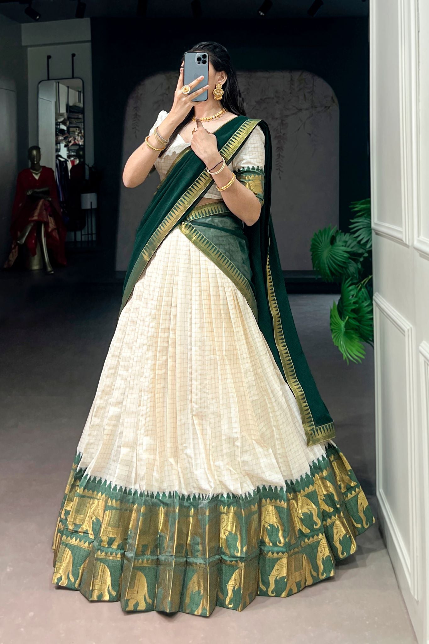 Kalyani Cotton Lehenga Choli Paired With Flowing Georgette Dupatta