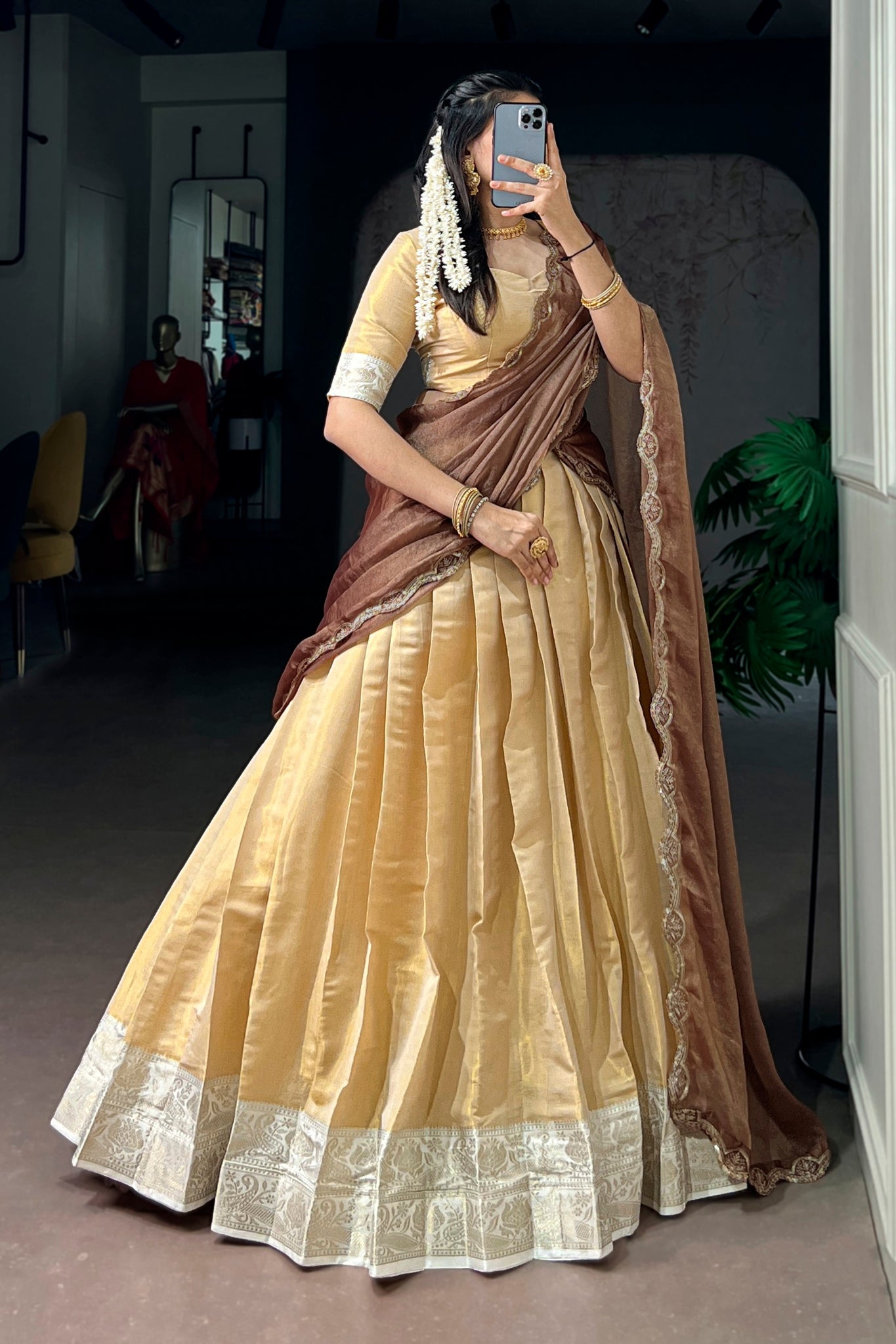 Kanchipuram Silk Wedding And Festive Wear Lehenga Choli For Women