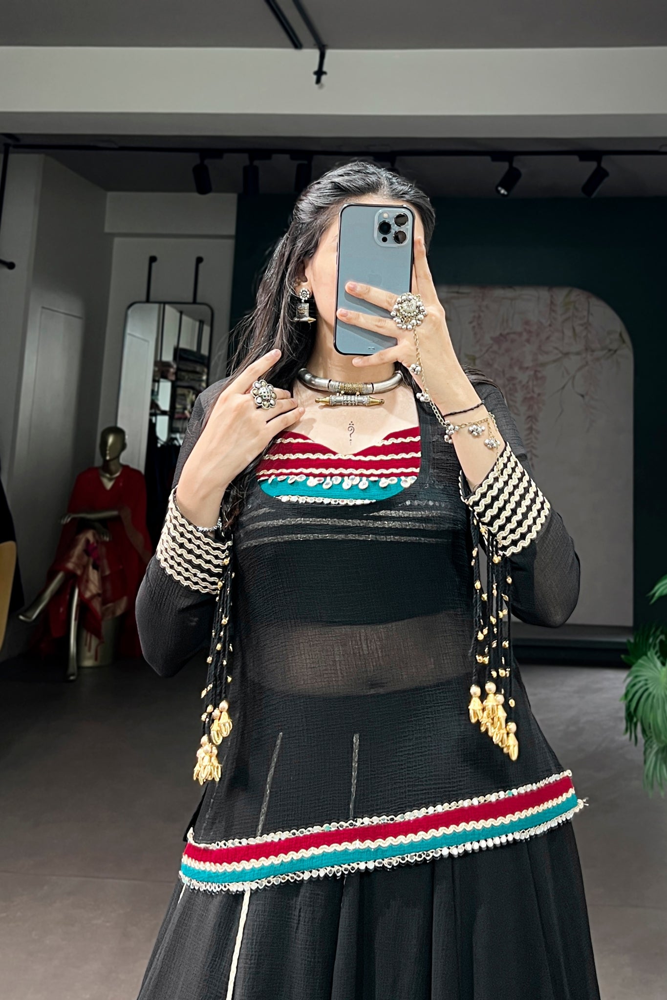 Raasrang Designer Black Navratri Lehenga Choli For Women