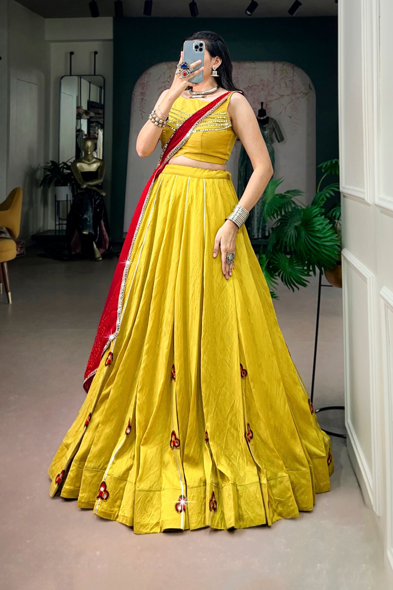 Raasrang Yellow Chanderi Silk Designer Lehenga Choli