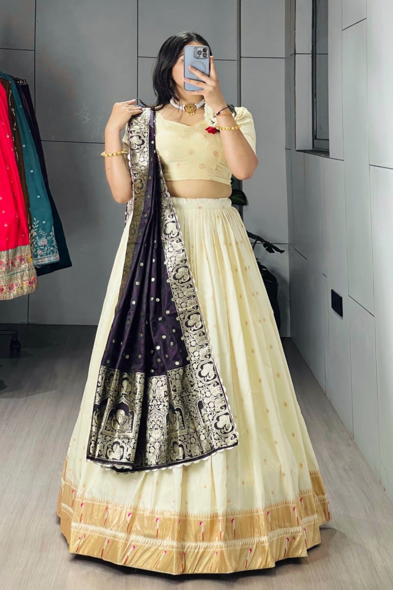Royal Classical Paithani Silk Lehenga Choli With Iconic Zari Dupatta For Wedding And Festive Wear