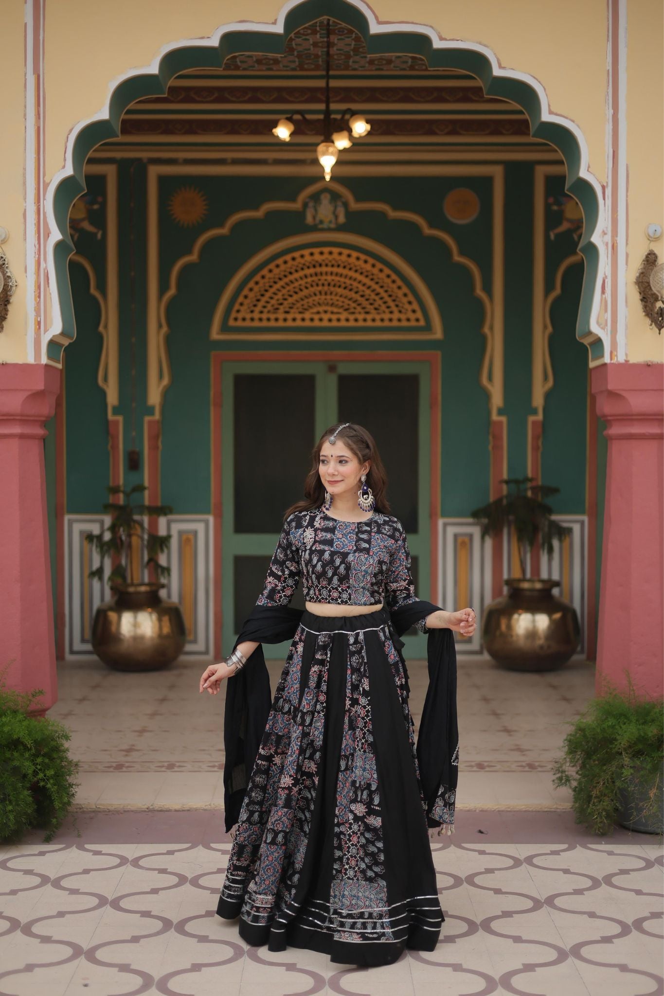 Printed Readymade Rayon Designer Navratri Lehenga Choli