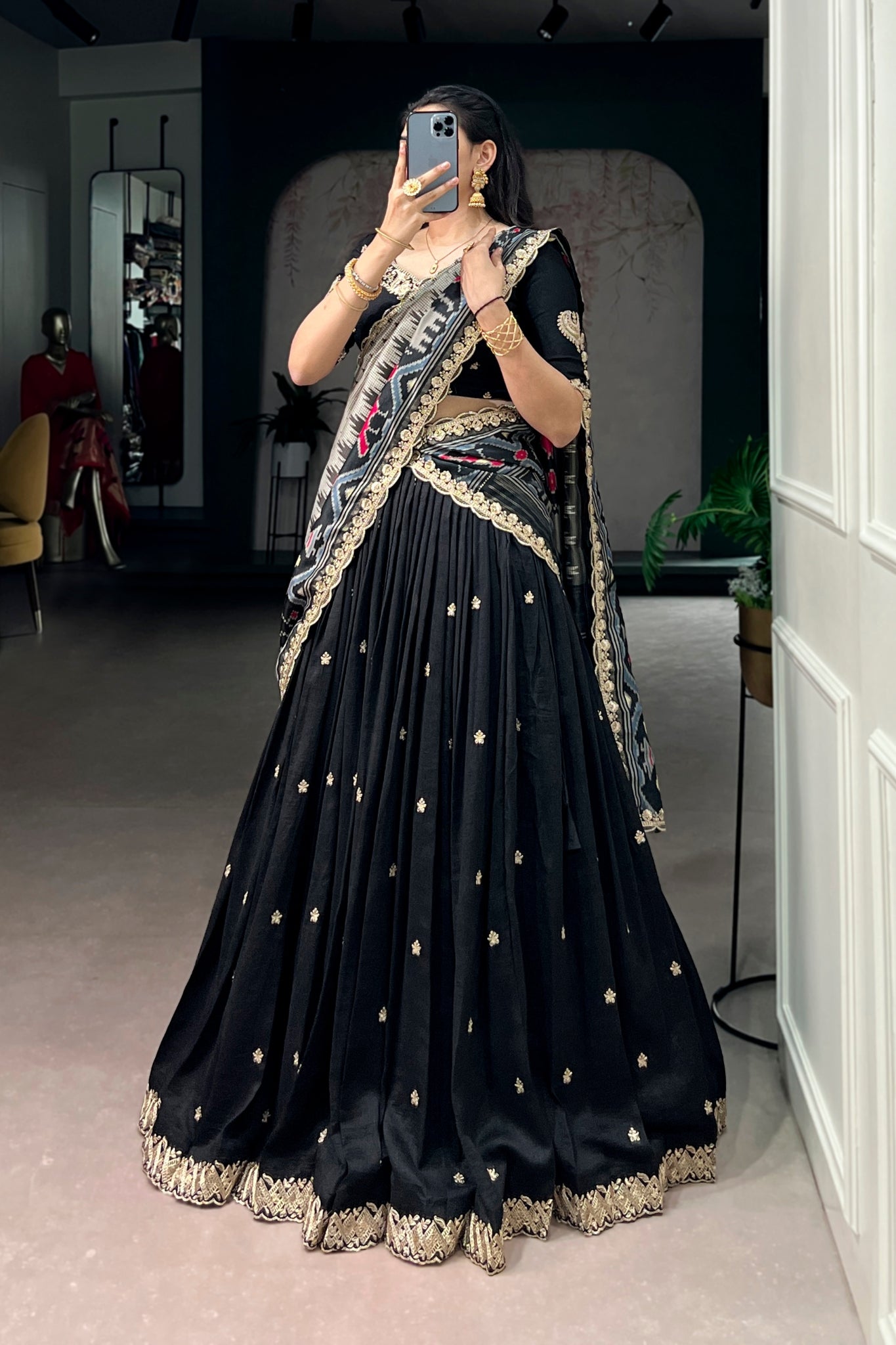 Premium Vichitra Silk Lehenga Choli For Women With Dupatta