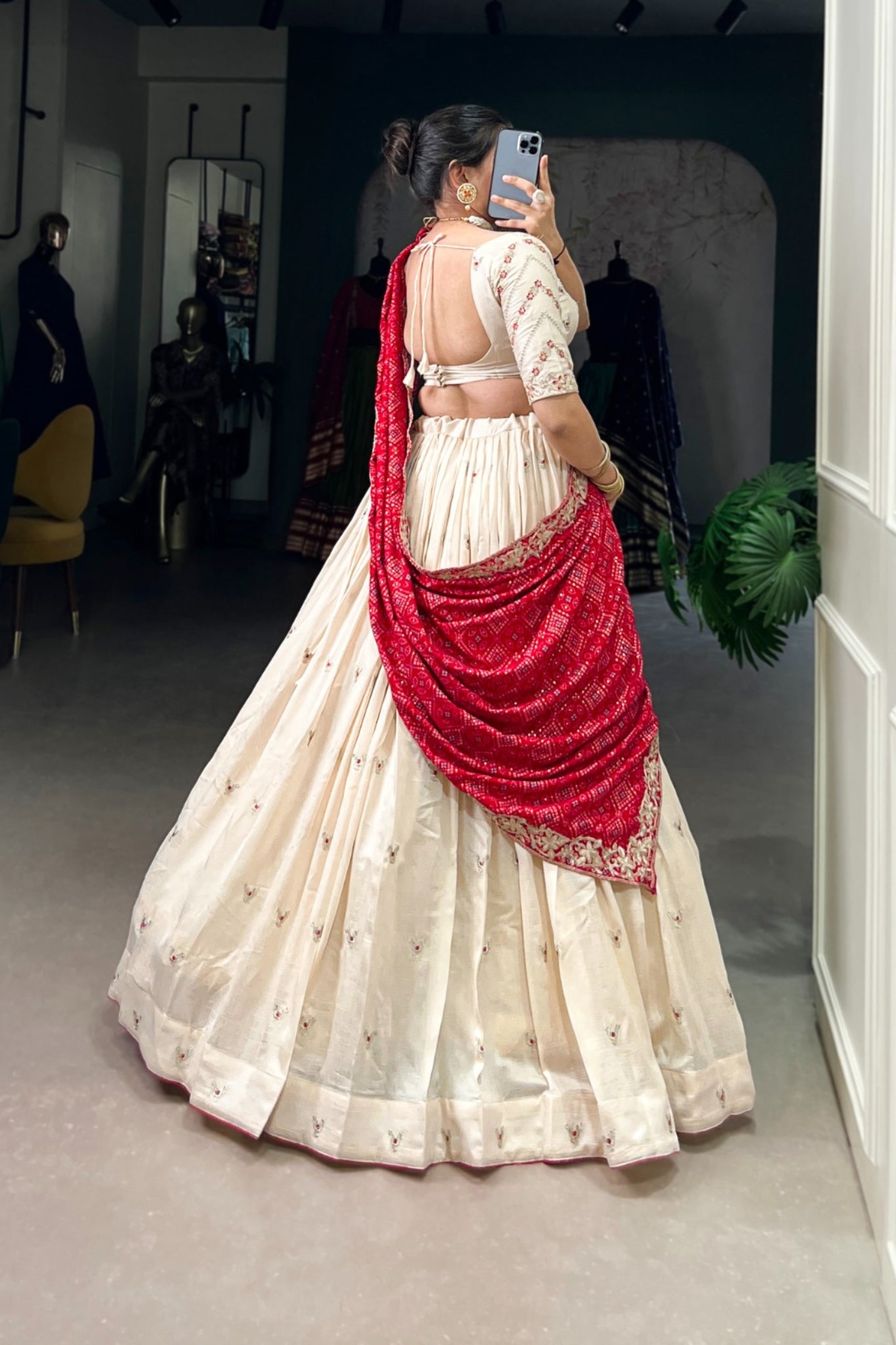 Designer Georgette Sequins Thread Embroidered Lehenga Choli