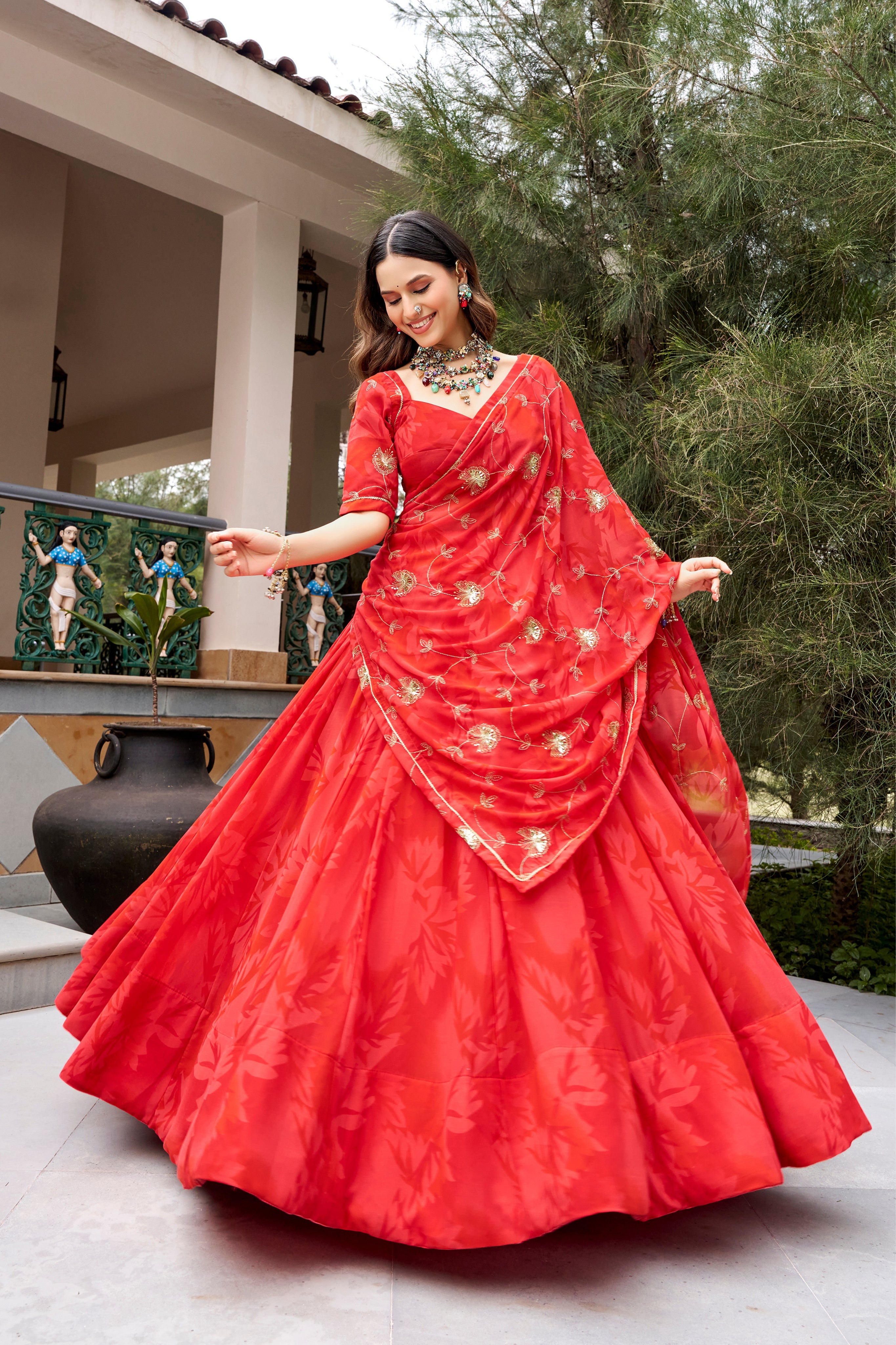 Designer Georgette Lehenga Choli For Navratri