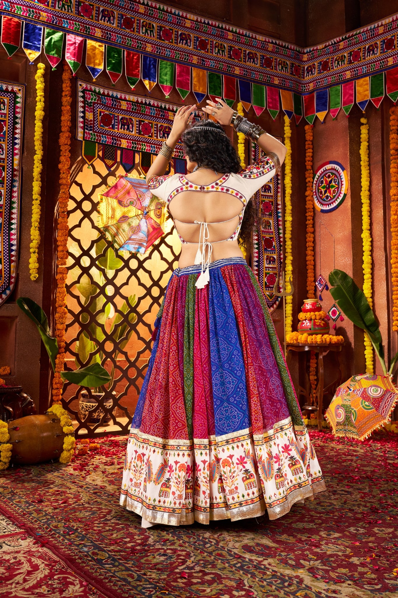 Multi Color Traditional Designer Navratri Special Lehenga Choli