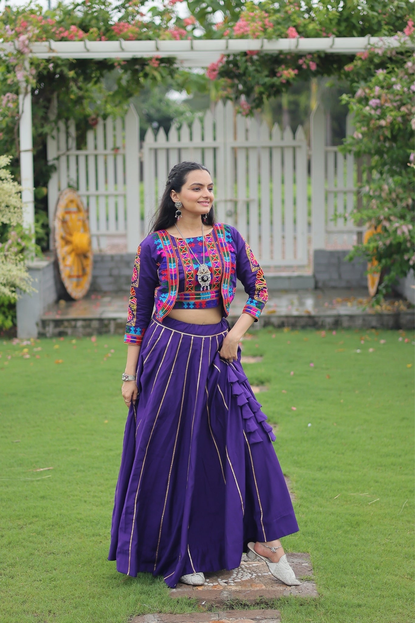 Kutchi Gamthi Embroidered Work Designer Navratri Lehenga Choli