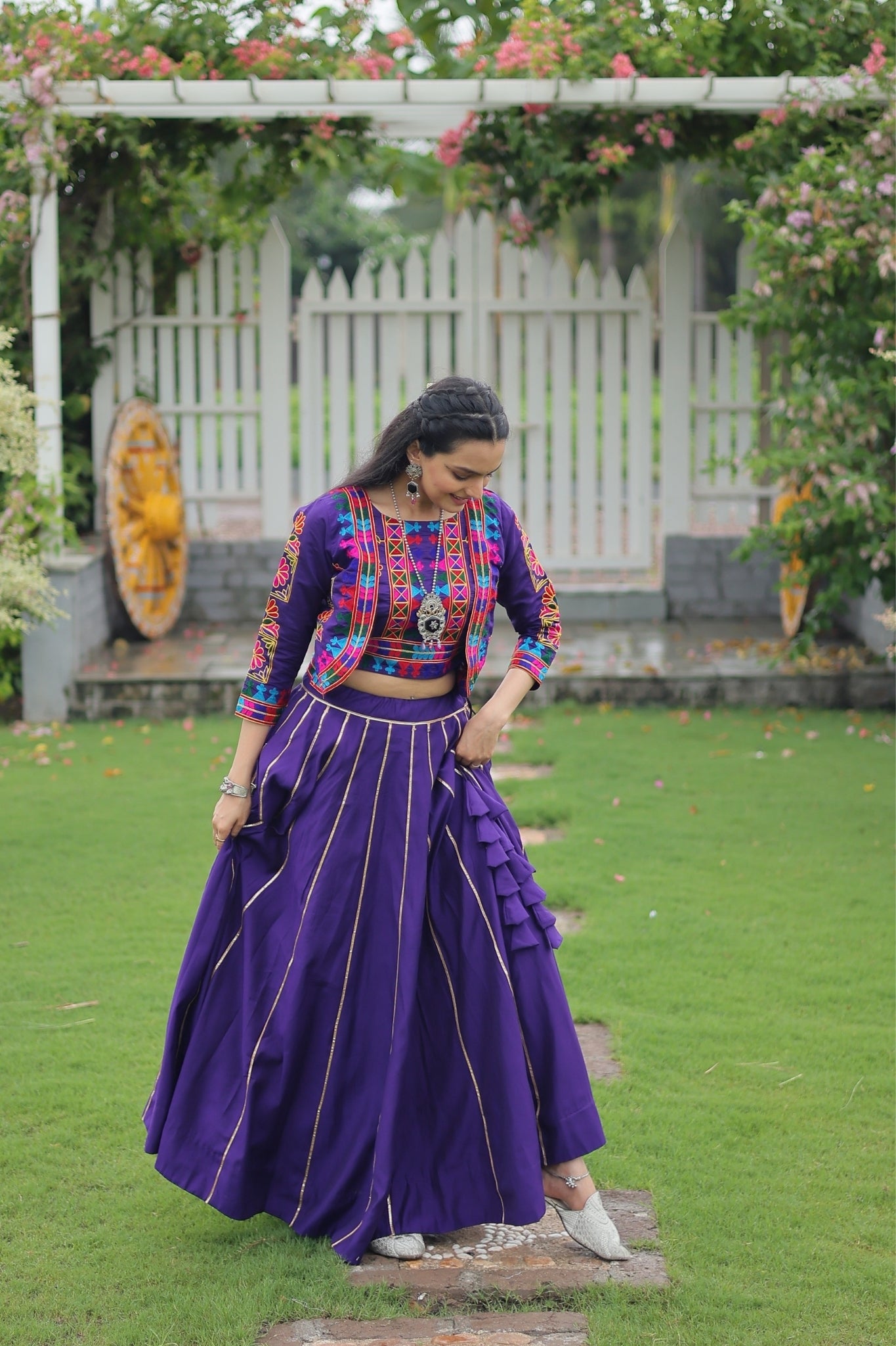 Kutchi Gamthi Embroidered Work Designer Navratri Lehenga Choli