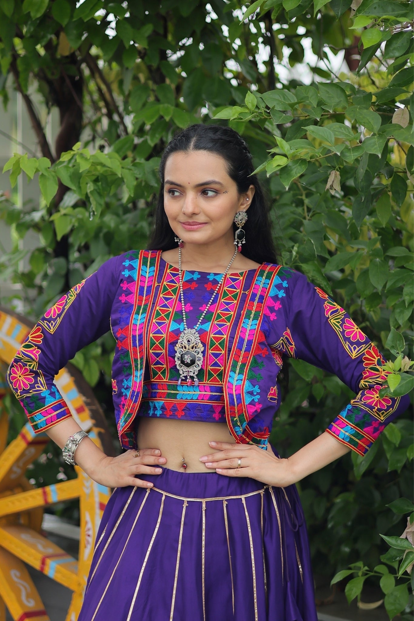 Kutchi Gamthi Embroidered Work Designer Navratri Lehenga Choli