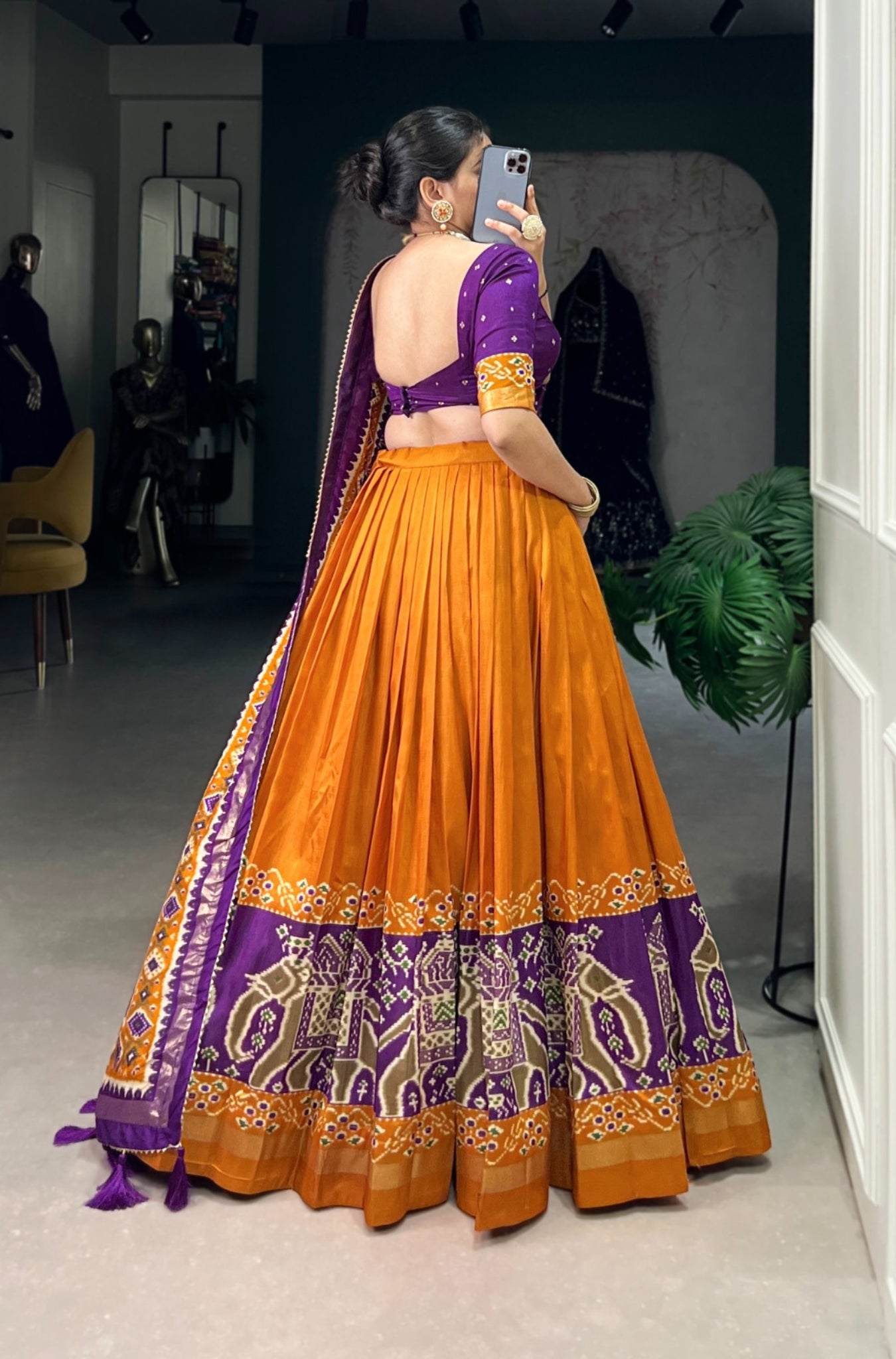 Tradition Tussar Silk Patola Printed Lehenga Choli