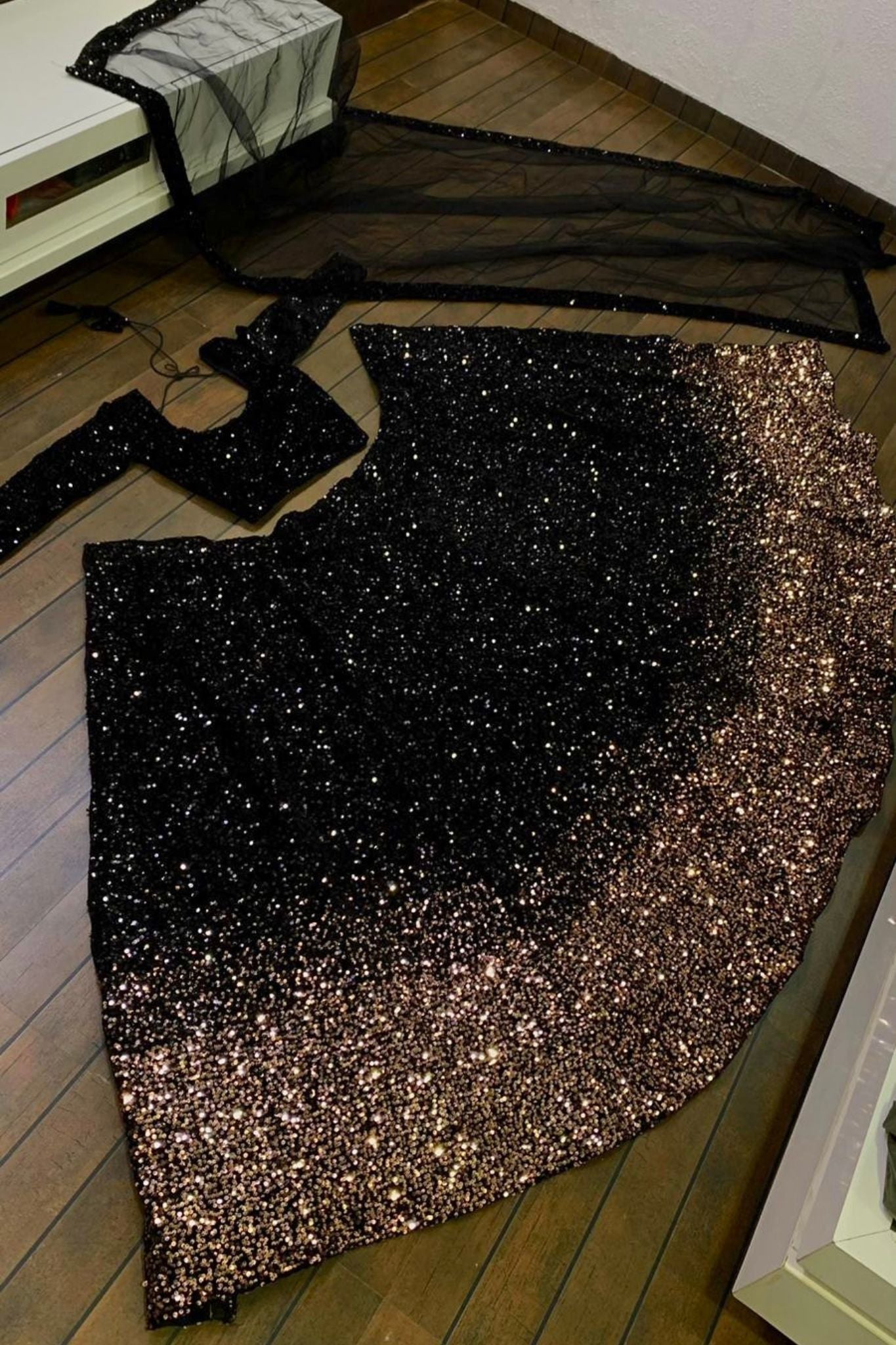 Velvet Black Heavy Sequence Work Lehenga Choli