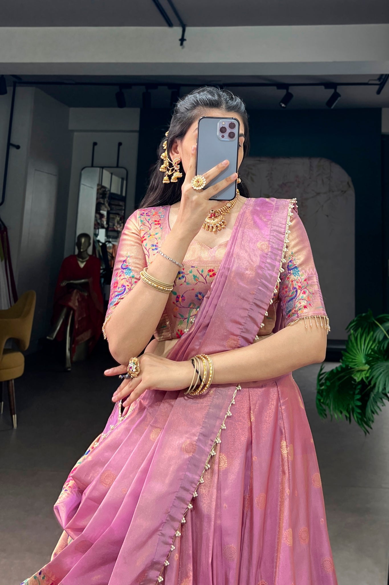 Premium Traditional Zari Weaving Wedding And Festive Wear Paithani Designer Lehenga Choli For Women