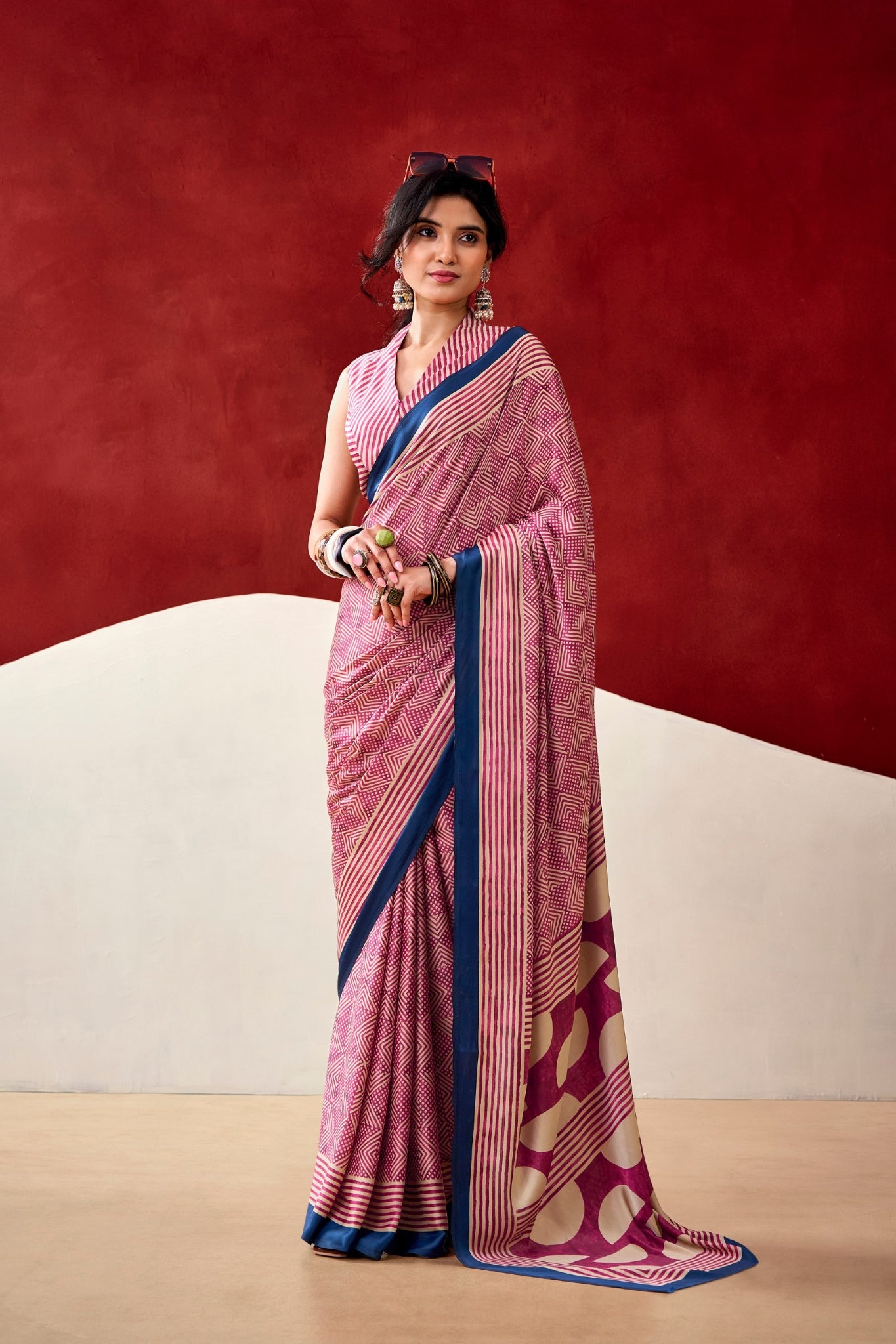 Soft Dull Silk Printed Saree With Elegant Border