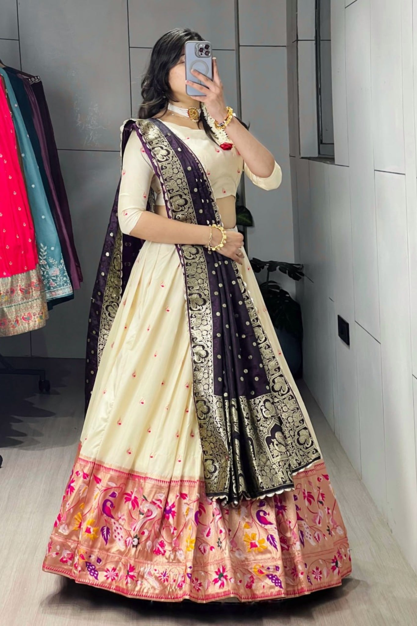 Royal Paithani Silk Lehenga Choli With Iconic Zari Dupatta For Wedding And Festive Wear