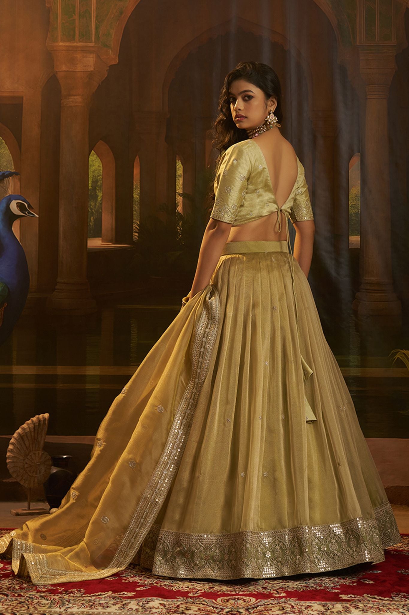 Premium Yellow Hiranya Silk Lehenga Set Featuring Art Silk Blouse And Detailed Embroidered Dupatta