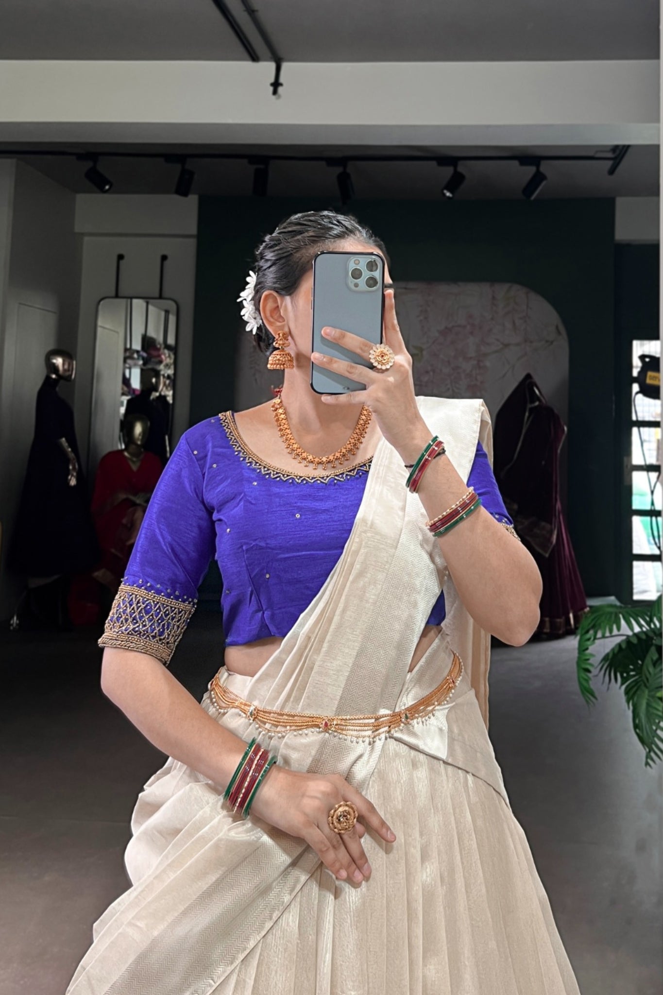 Designer Onam Special Lehenga Choli With Bead & Viscose Work