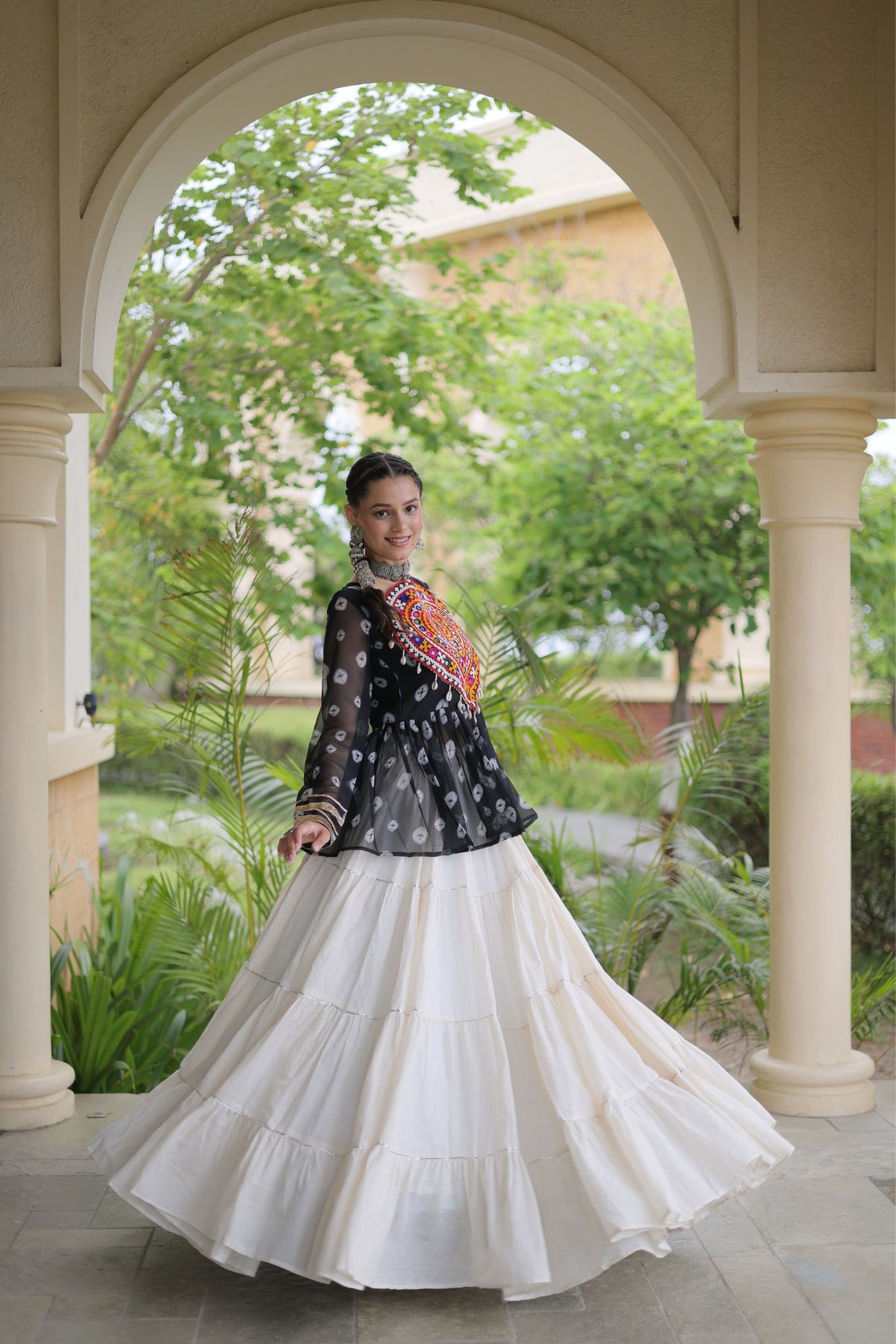 Rasrang Designer Bandhani Printed Navratri Lehenga Choli For Women