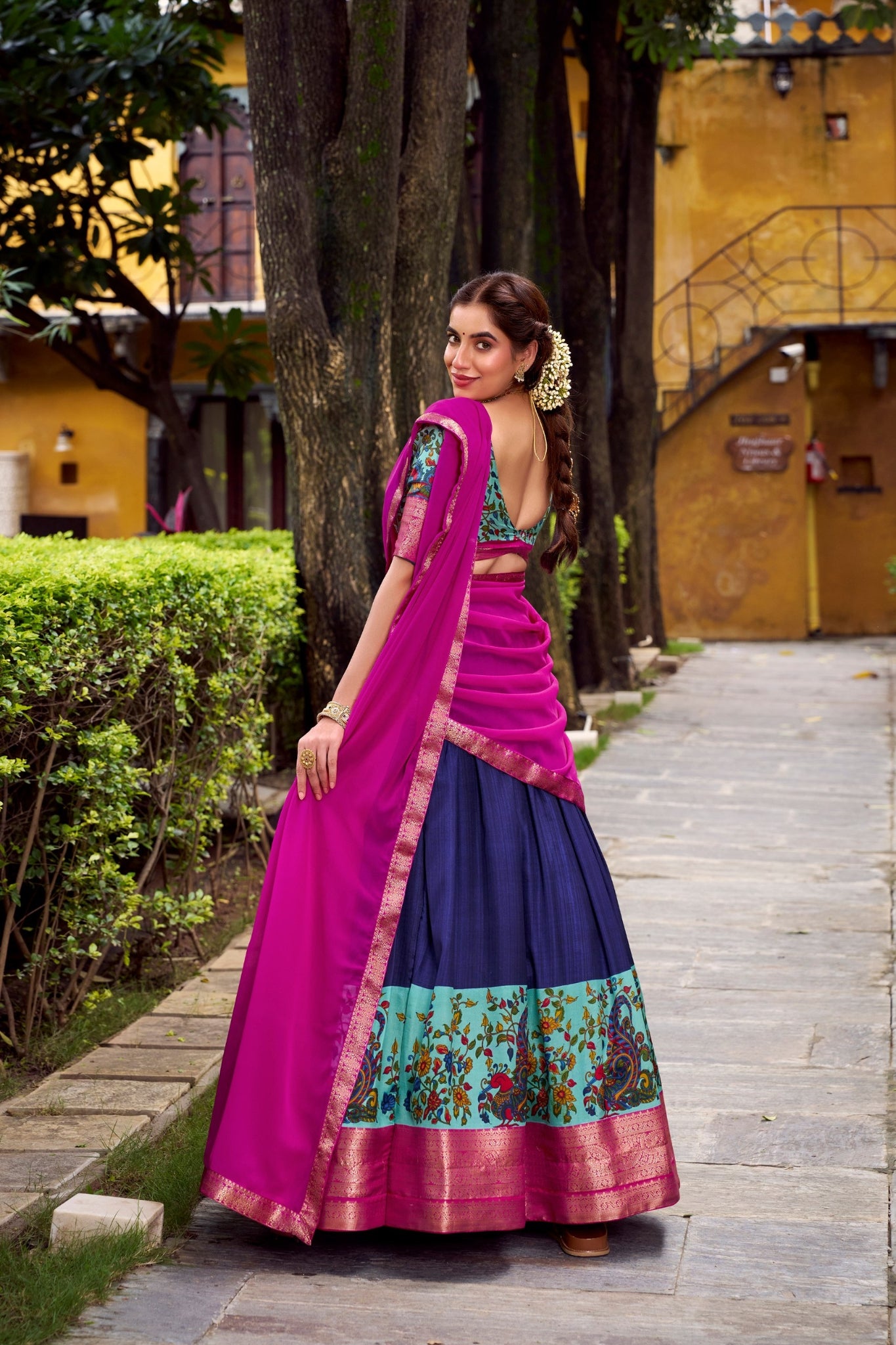 Aastha Silk South Indian Wedding Lehenga Choli With Zari Weaving And Georgette Dupatta