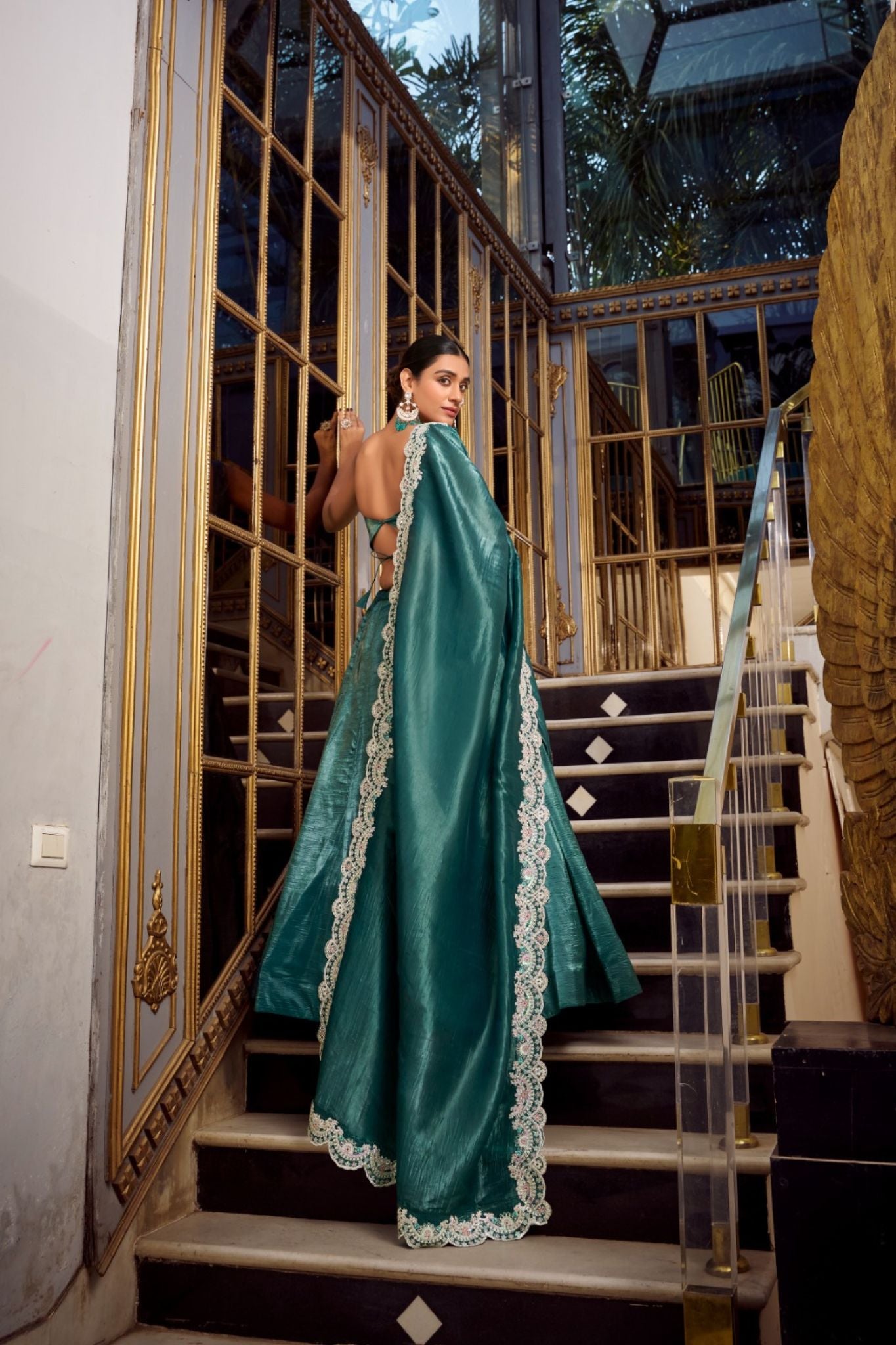 Elegant Sequins Embroidery With Jarkan Diamond Work Designer Lehenga Choli