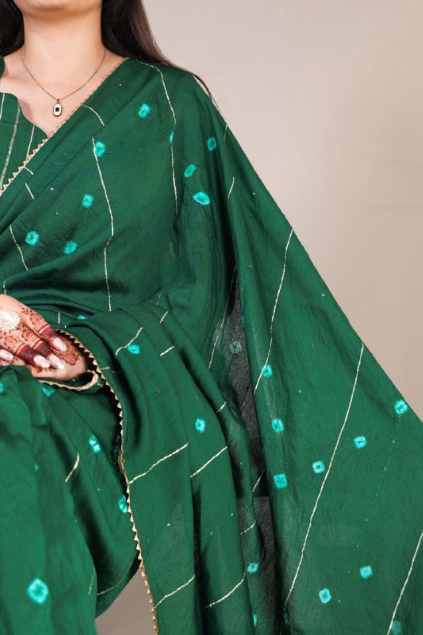 Viscose Chanderi Sequins Zari Line With Gota Patti Work Saree