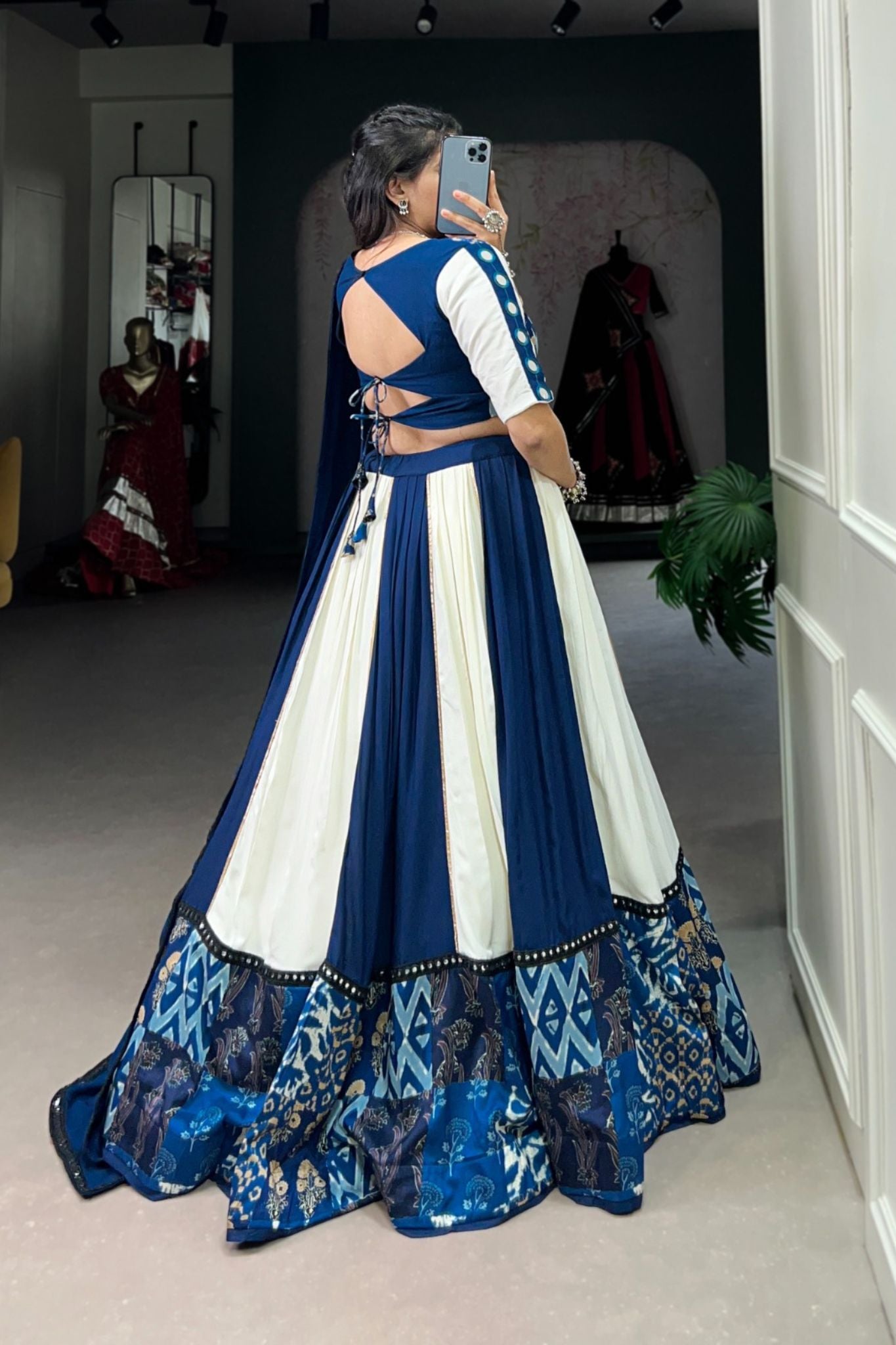 Blue Beauty Printed Stylish Navratri Lehenga Choli