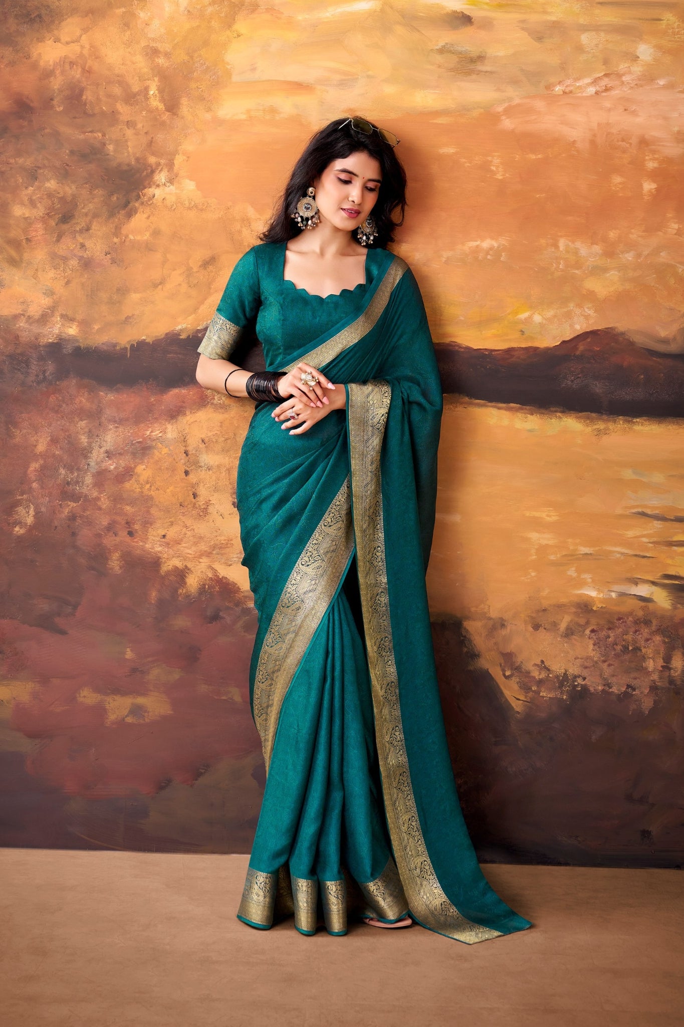 Soft Marsh Mello Saree With Elegant Woven Border