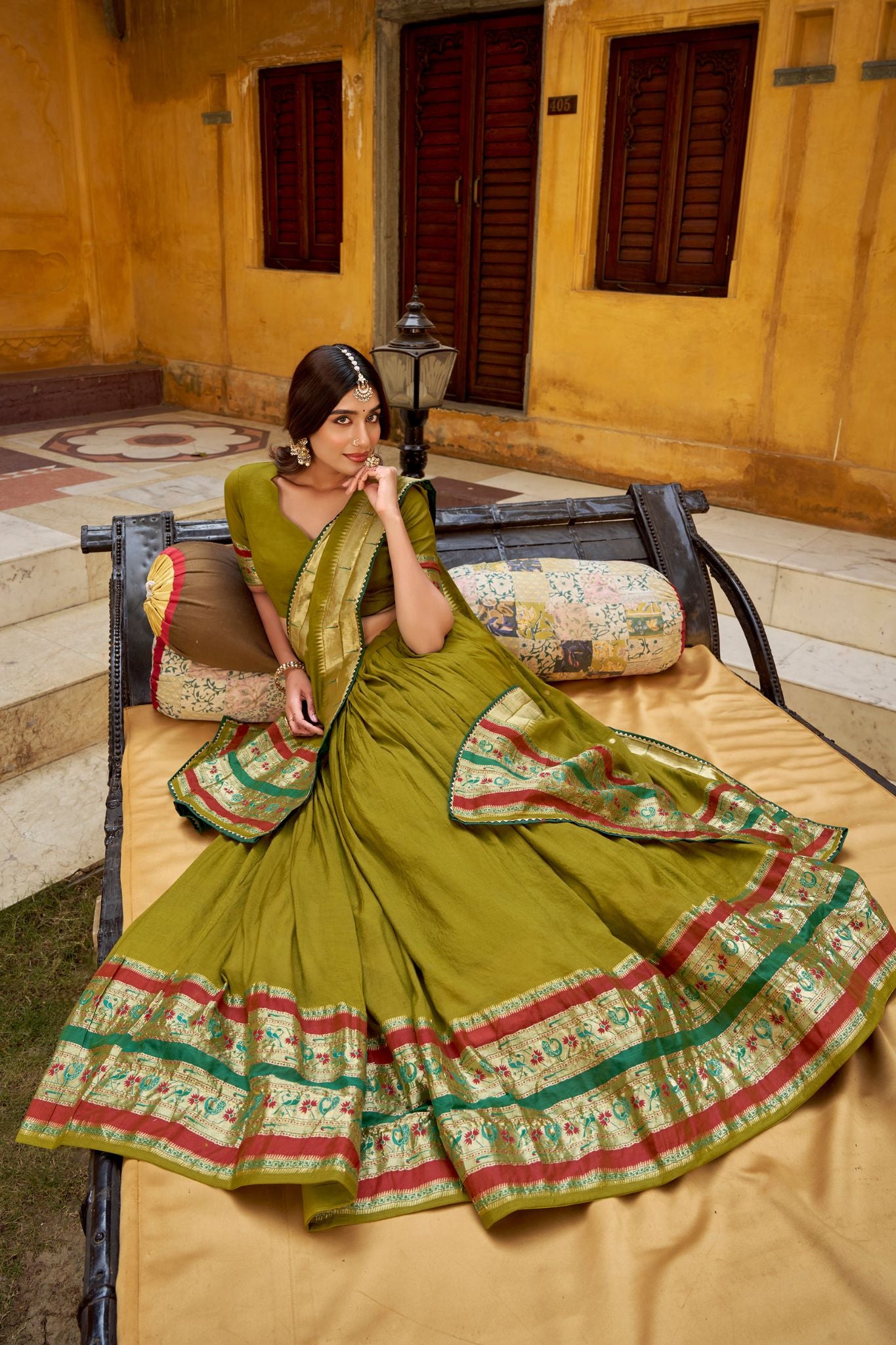 Ethereal Elegance Pure Chanderi Zari Woven Luxury Lehenga Set