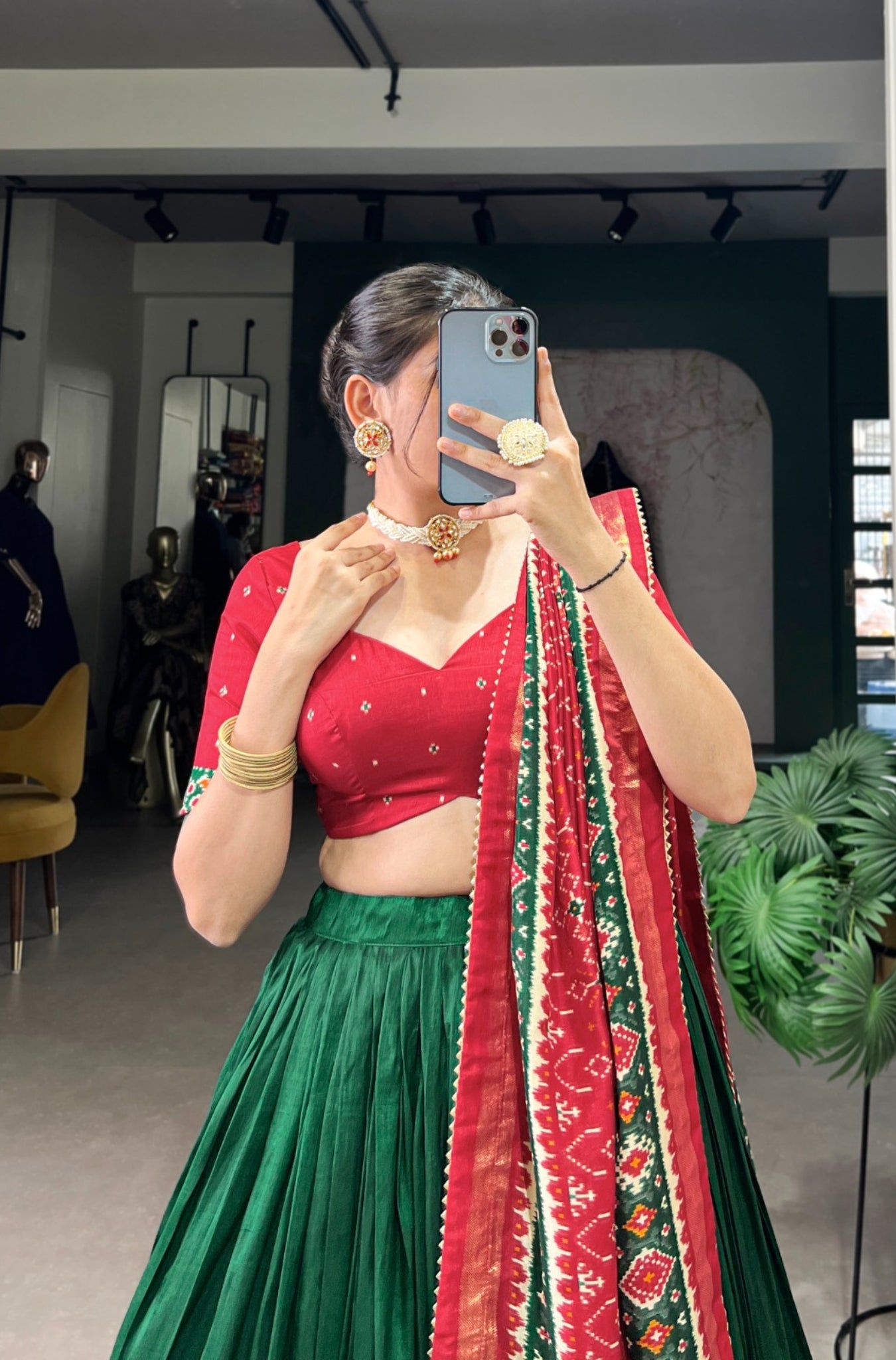 Tradition Tussar Silk Patola Printed Lehenga Choli