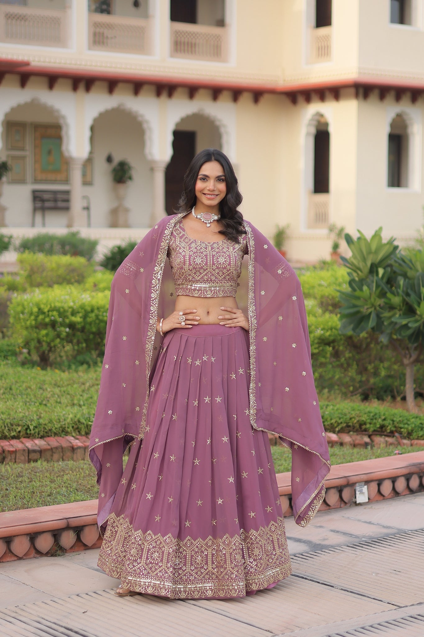 Designer Sequins Embroidered Lehenga Choli For Weddings And Festive Wear