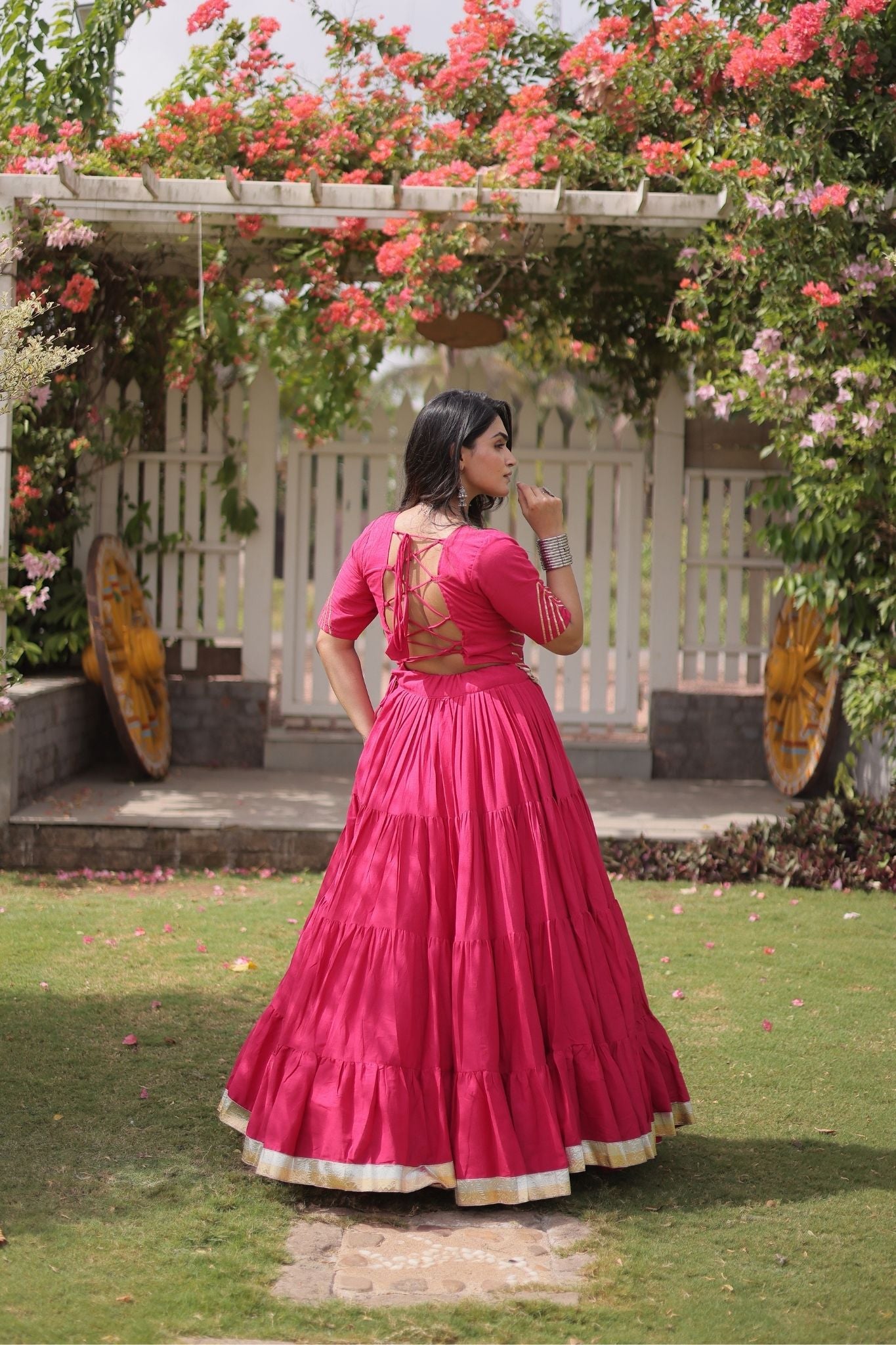 Raasrang Premium Kora Cotton Kutchi Patchwork Navratri Festival Lehenga Choli For Women
