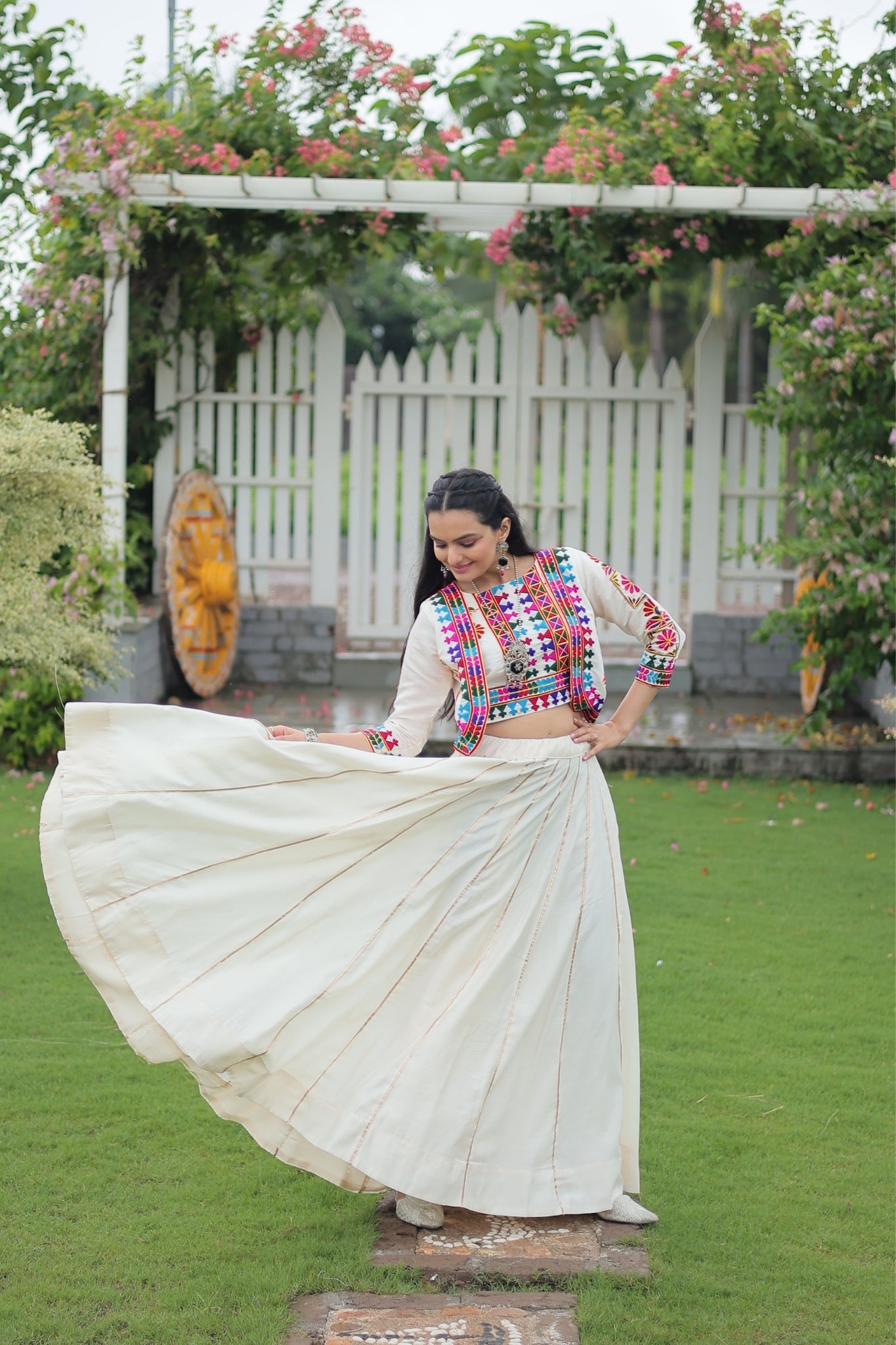 Kutchi Gamthi Embroidered Work Designer Navratri Lehenga Choli