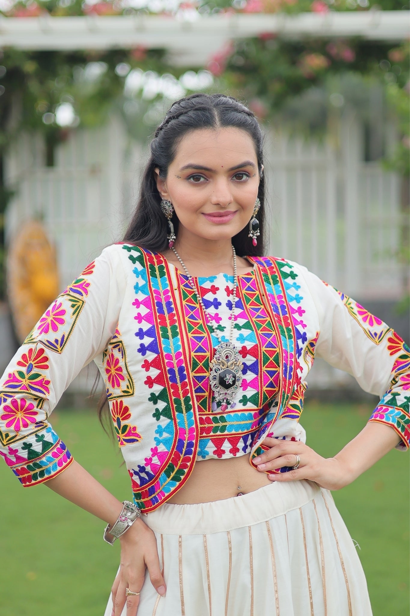 Kutchi Gamthi Embroidered Work Designer Navratri Lehenga Choli