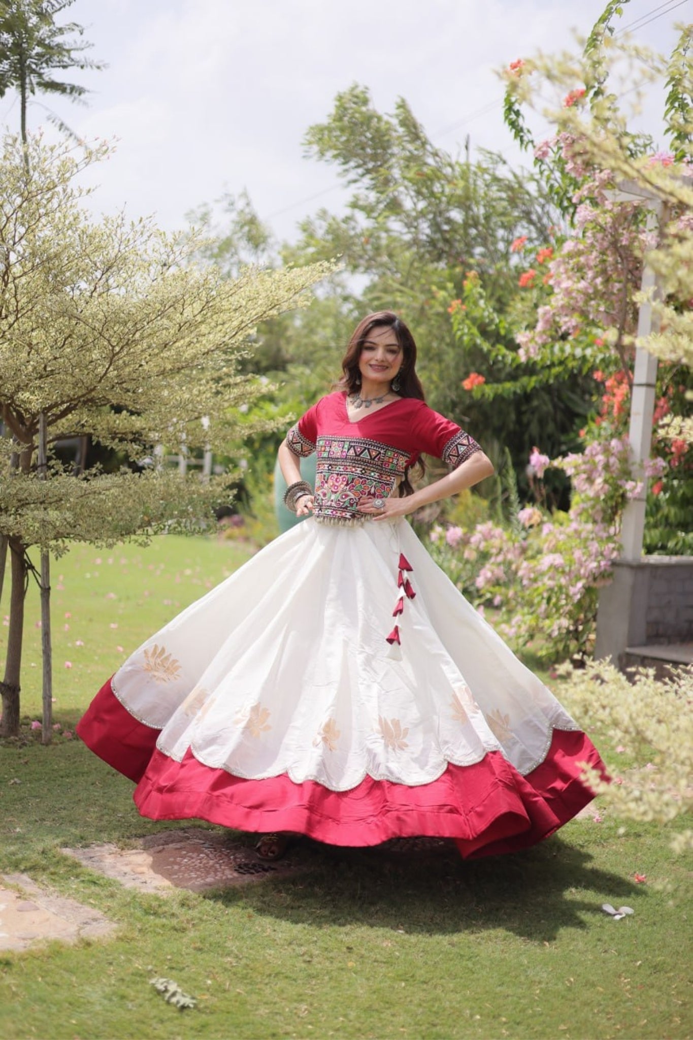 Raasrang Traditional Kutchi Work Lehenga Choli For Navratri