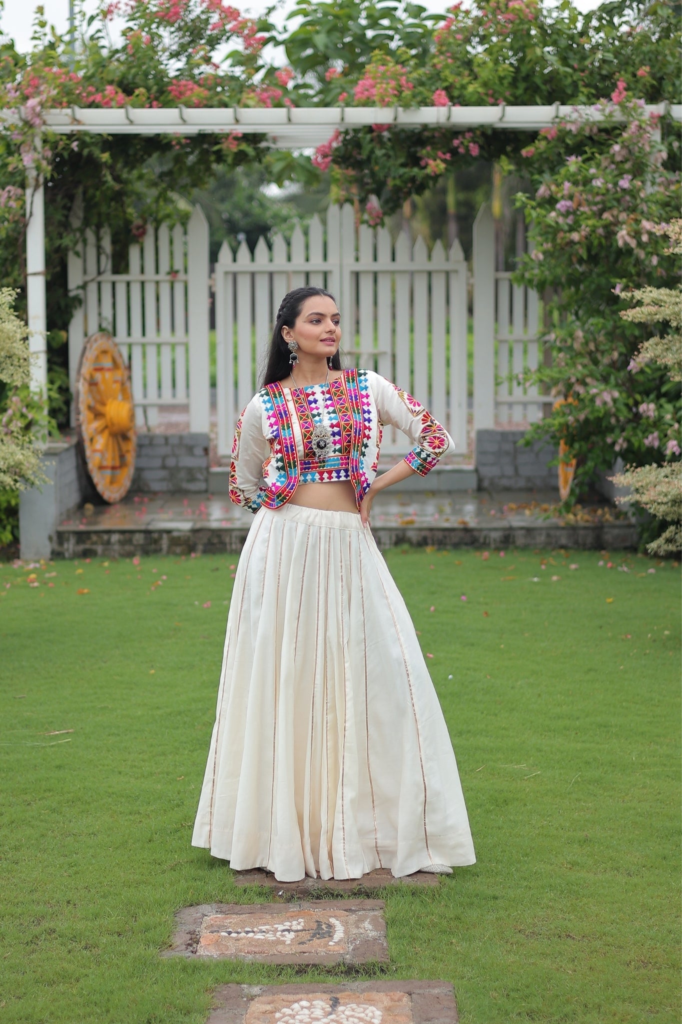 Kutchi Gamthi Embroidered Work Designer Navratri Lehenga Choli