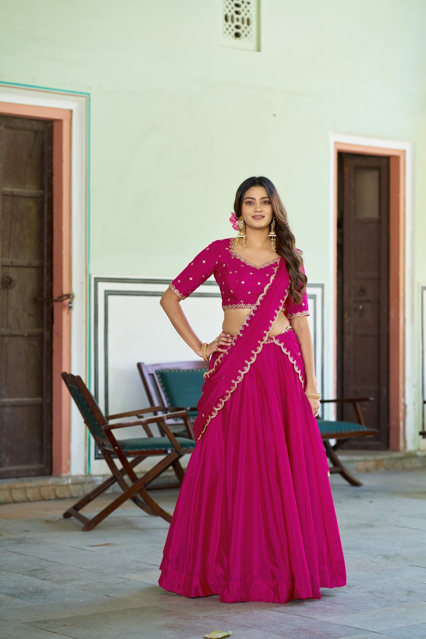 Designer Sequins And Thread Embroidery Lehenga Choli For Women