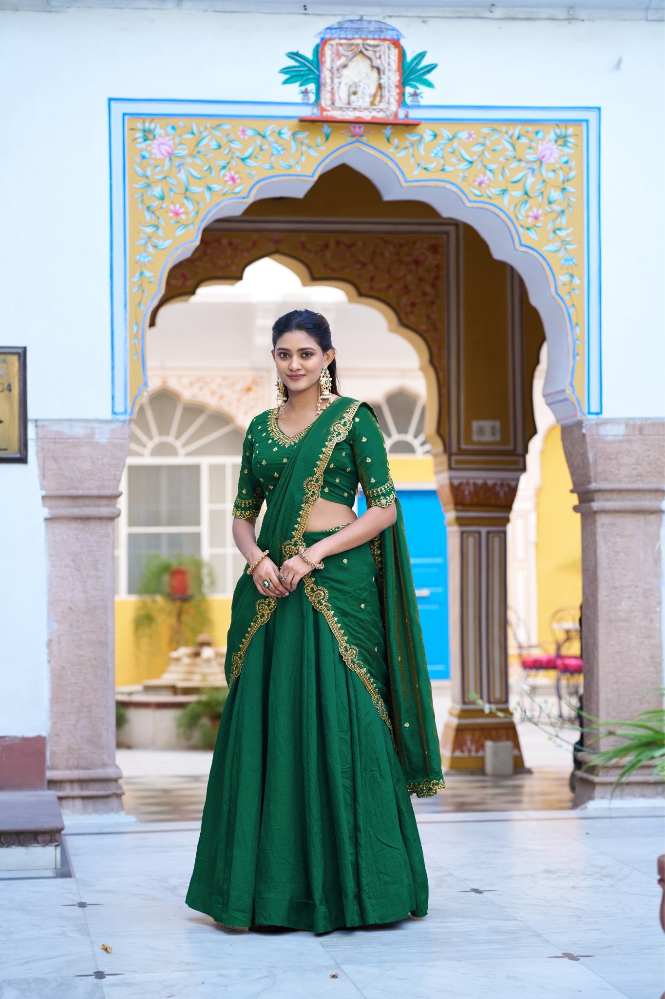 Designer Silk Lehenga Choli For Women With Sequins Thread Embroidery Dupatta
