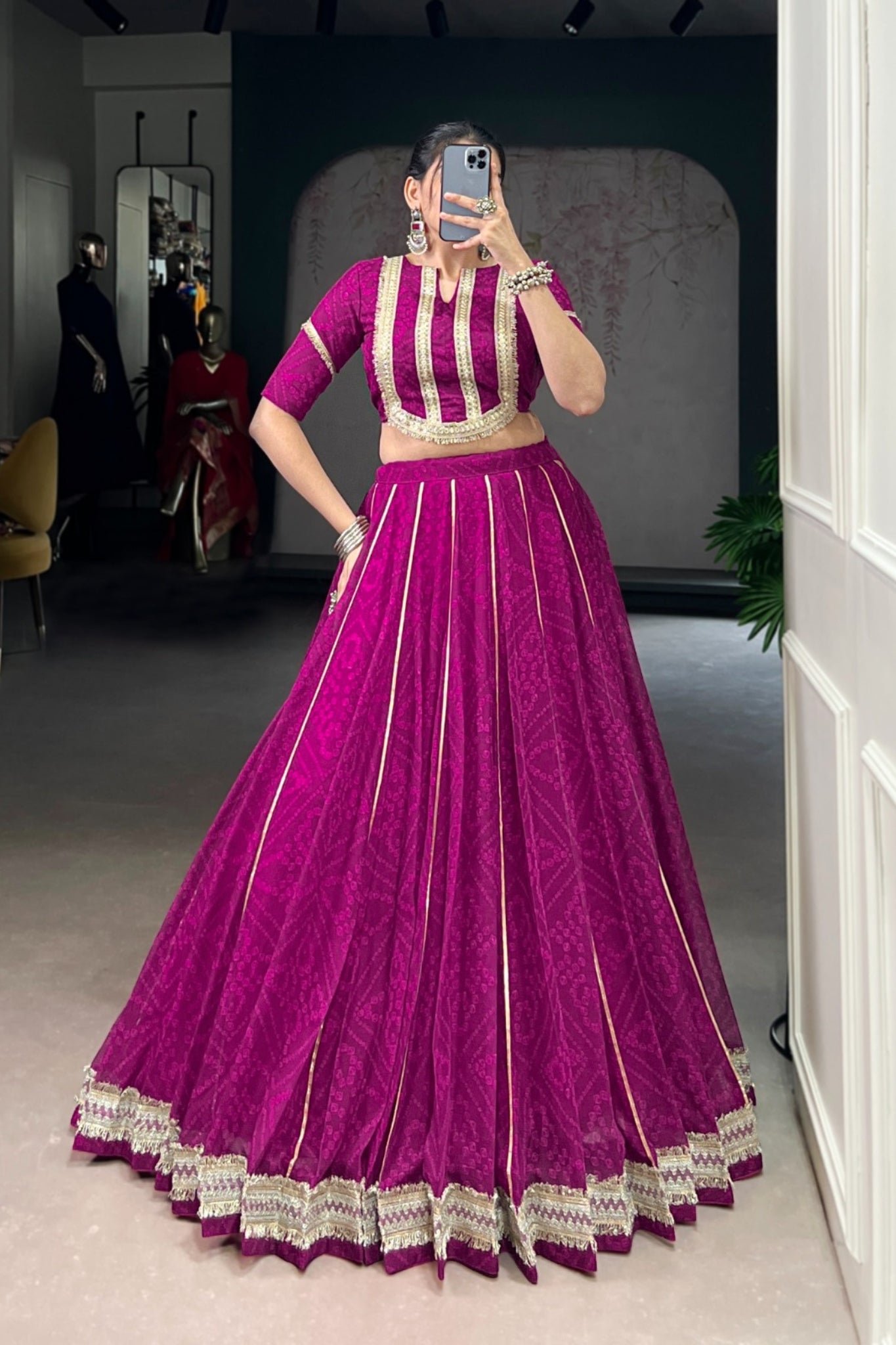 Navratri Special Trending Bandhej Lehenga Choli
