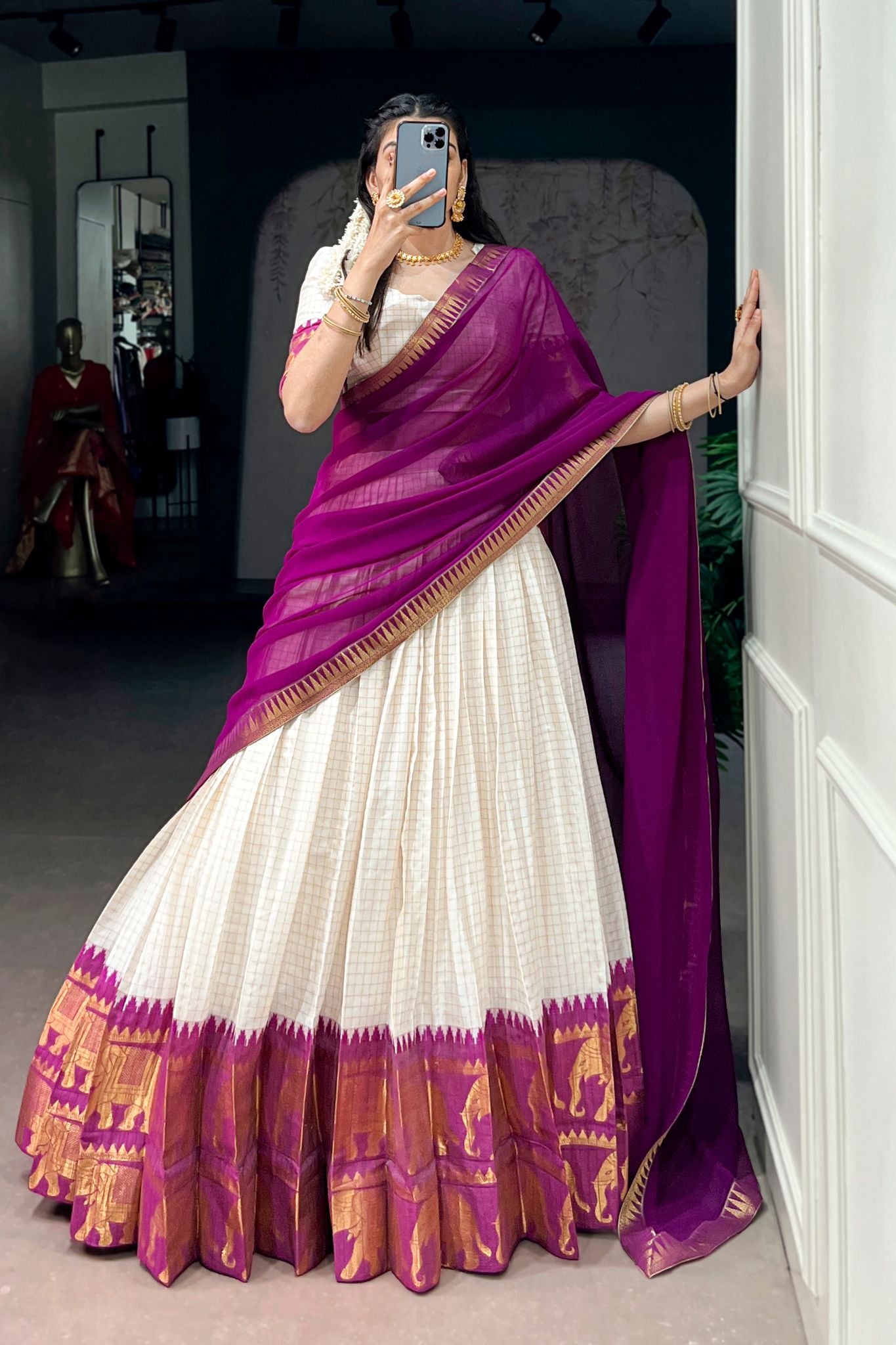 Kalyani Cotton Lehenga Choli Paired With Flowing Georgette Dupatta