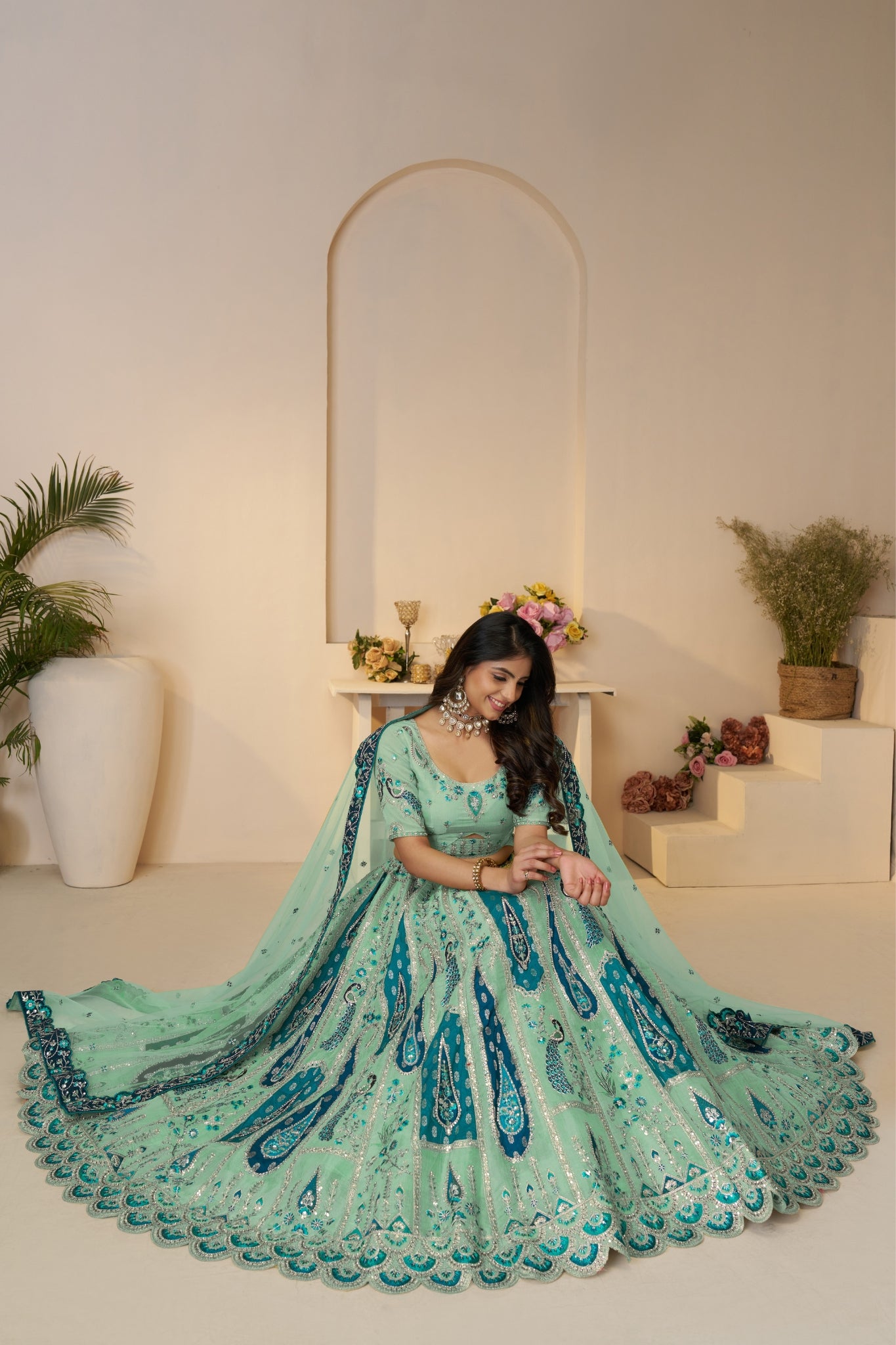 Perfect Wedding Designer Banarasi Silk Lehenga Choli Set
