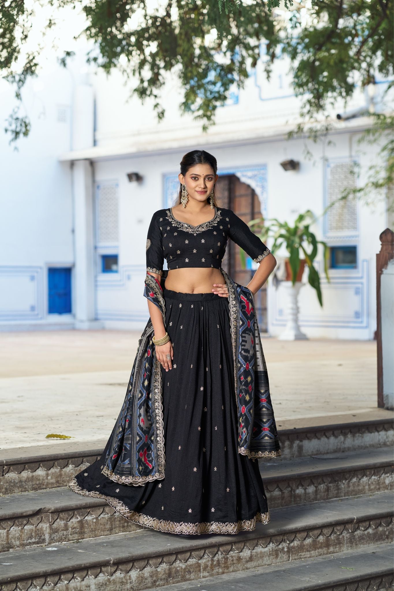 Premium Vichitra Silk Lehenga Choli For Women With Dupatta