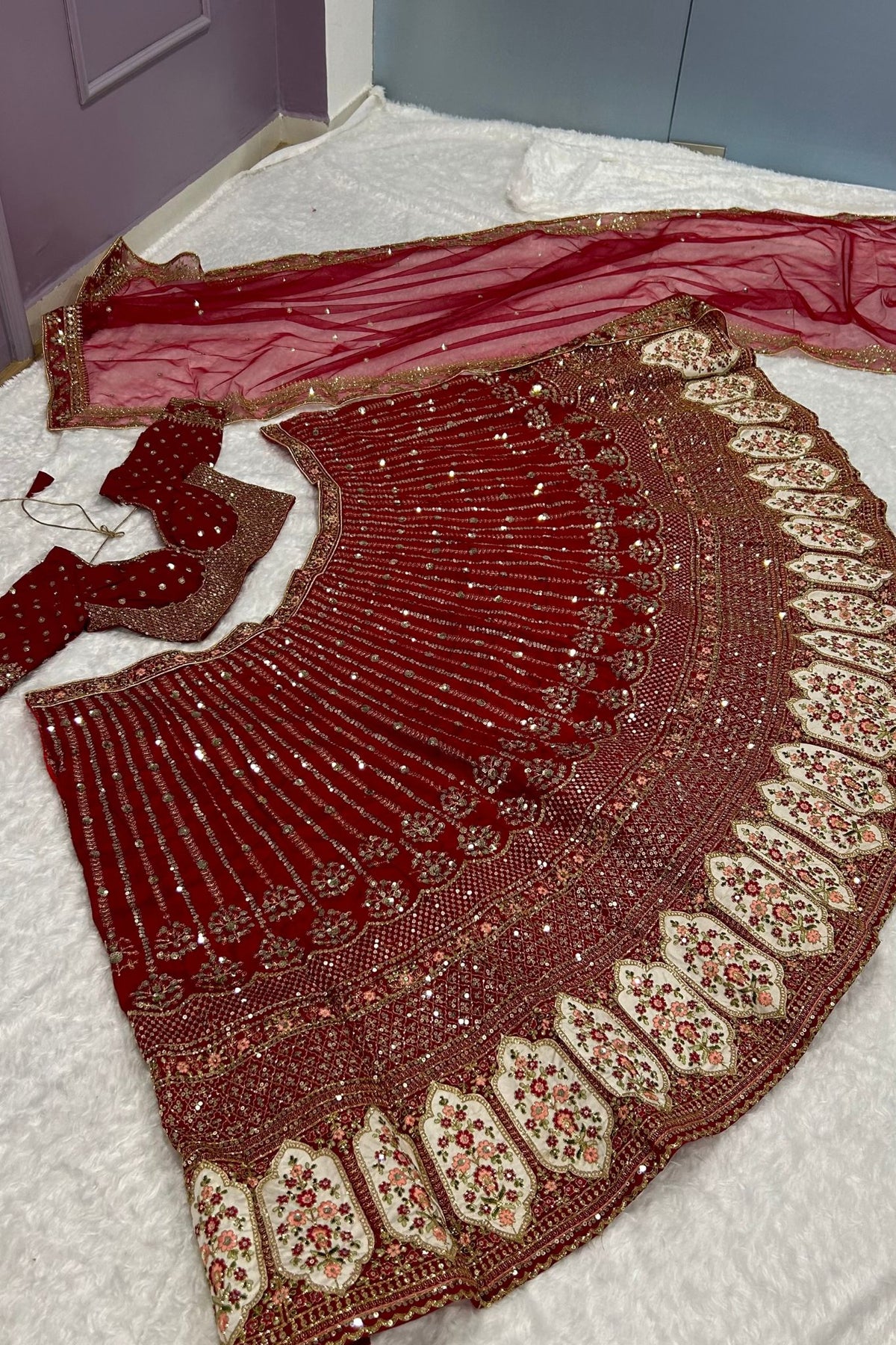 Maroon Color Rangoon Silk Fabric With Sequence Work Bridal Choli For Woman