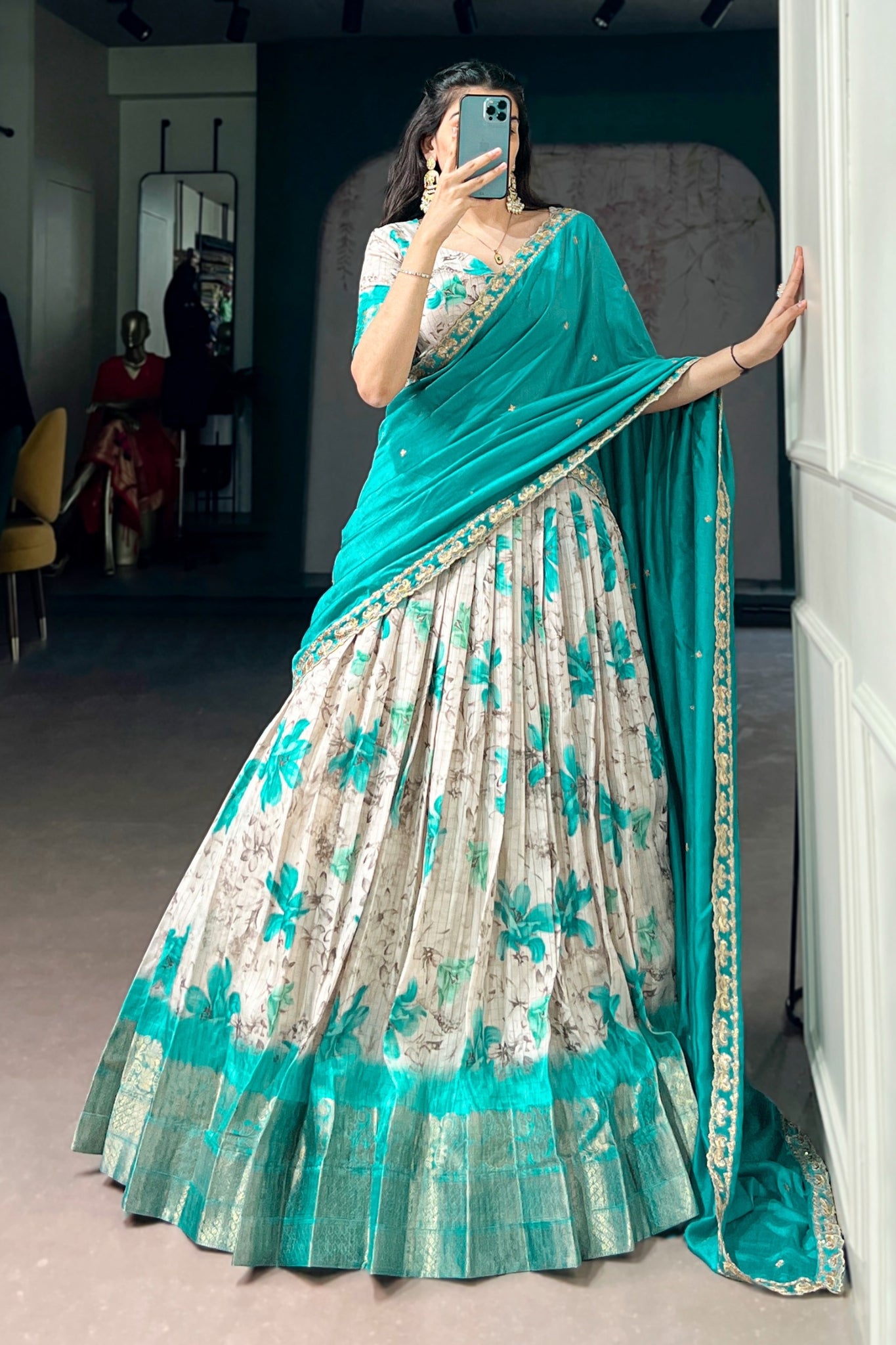 Designer Dola Chex Floral Printed Lehenga Choli For Women