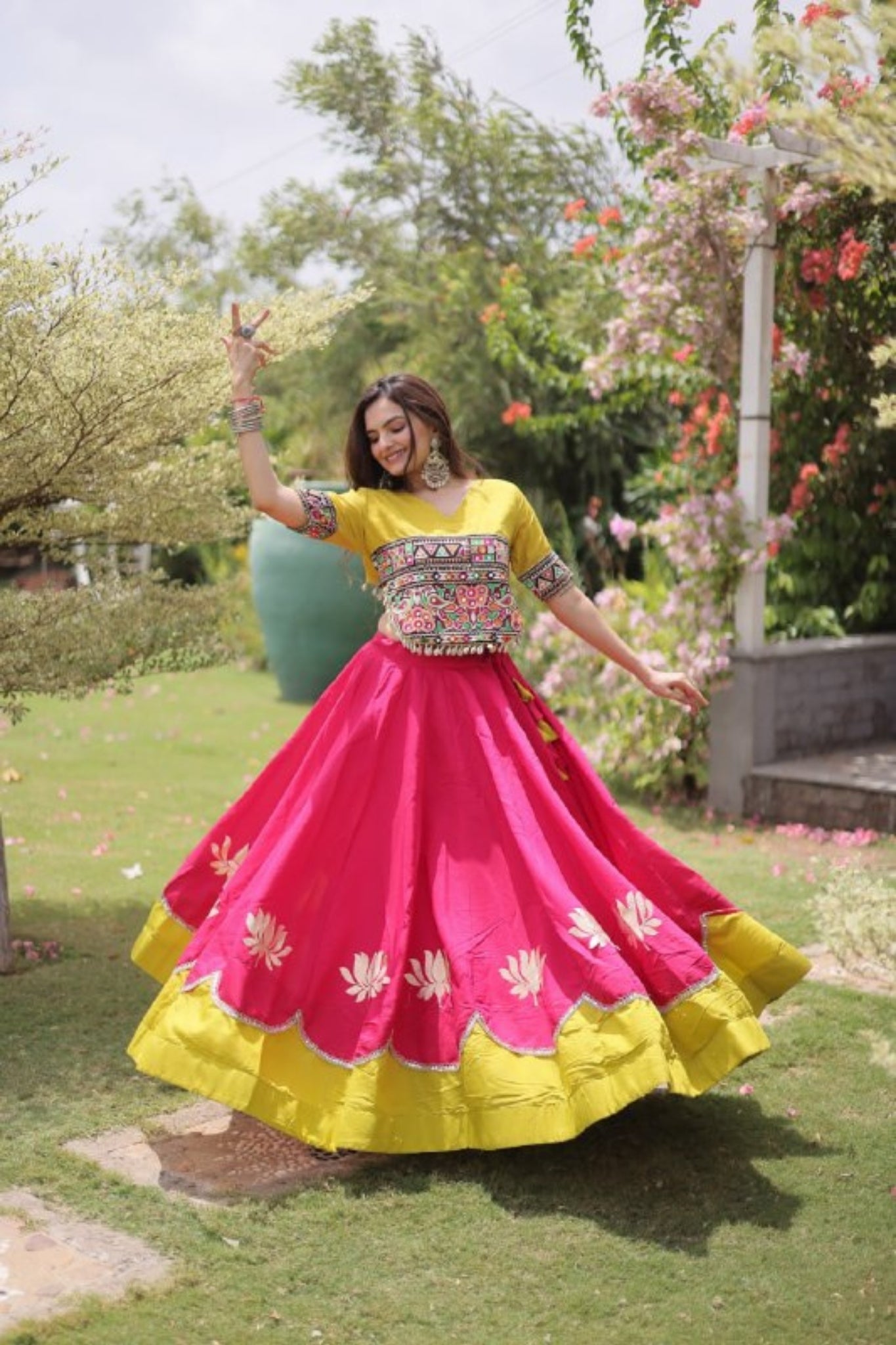Raasrang Traditional Kutchi Work Lehenga Choli For Navratri