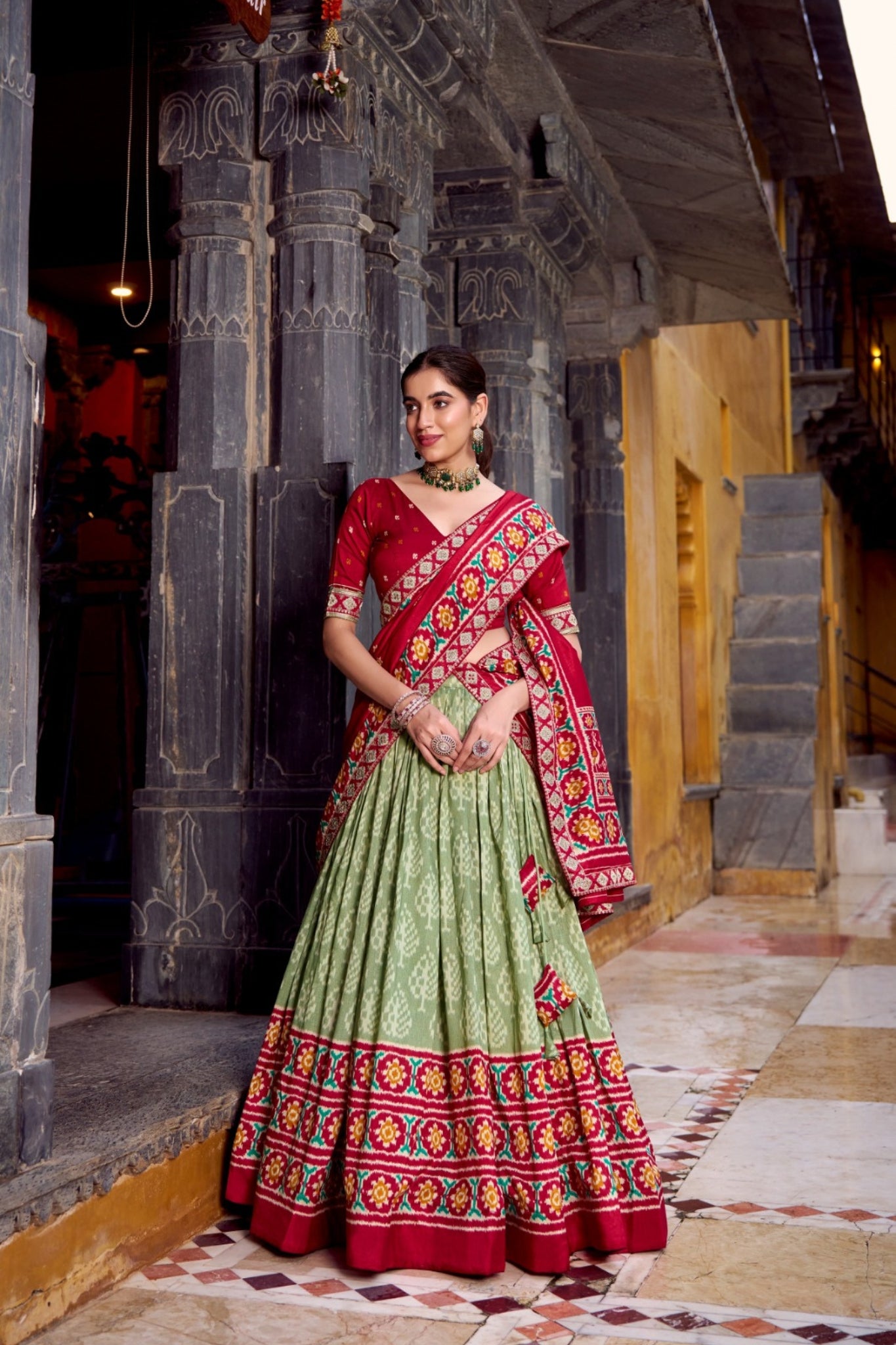 Traditional Ikkat Print Designer Lehenga Choli
